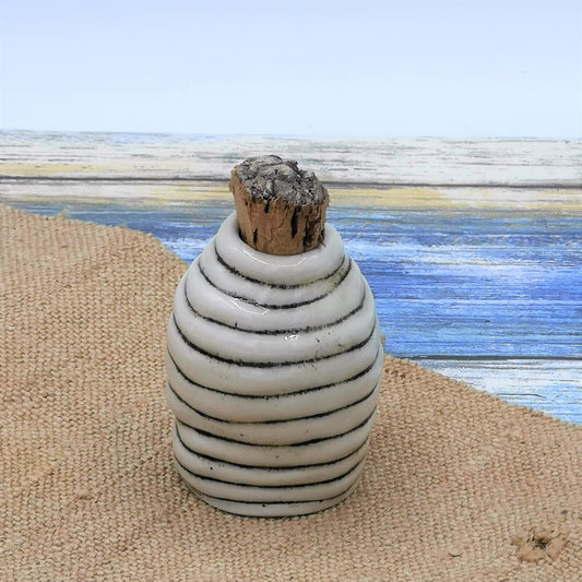 MINIATURE BOTTLE, SMALL Ceramic Bottle With Cork Stopper, Mini Bottles, Handmade Pottery Vase, 9th anniversary gift for wife, mom birthday - Ceramica Ana Rafael