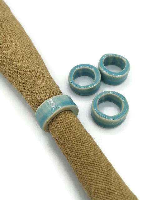 Set of 4 handmade ceramic napkin rings, Host Gift, housewarming gifts for men, hostess gift ideas, Thanksgiving Napkin Holders - Ceramica Ana Rafael