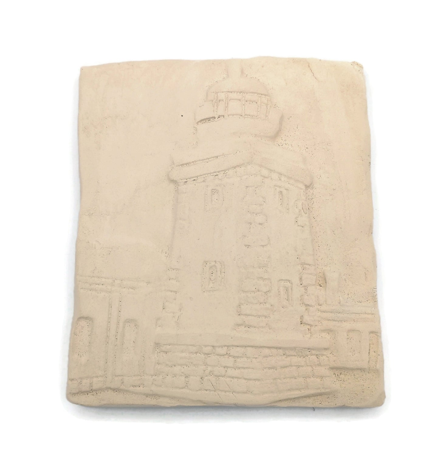 Lighthouse tile for crafts, unpainted ceramic bisque ready to paint, blank tile nautical, DIY gifts for mom, craft supplies for adults, best - Ceramica Ana Rafael