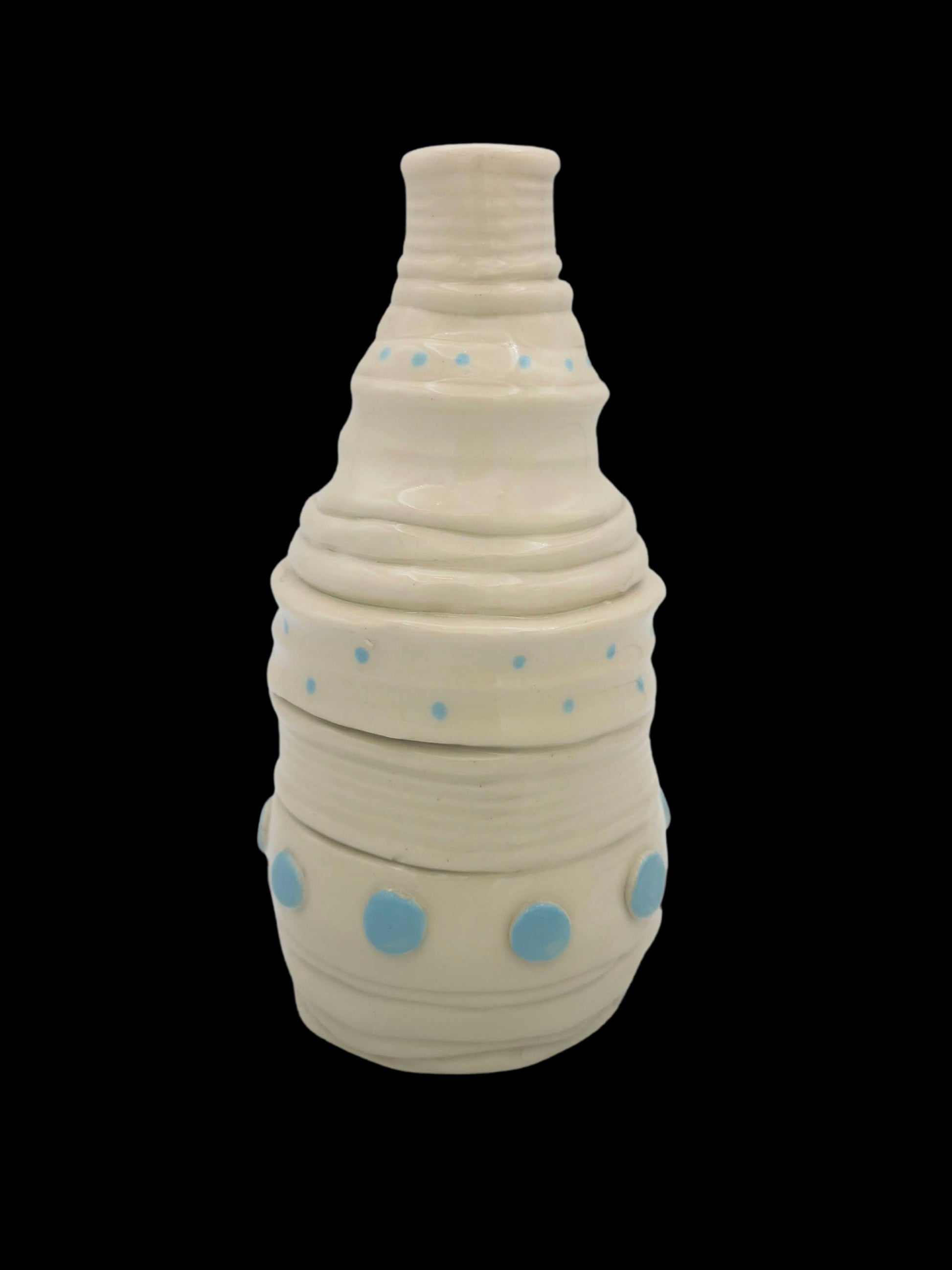 Irregular Handmade Ceramic Vase For Flowers, Textured Decorative Handbuilt Stoneware Sculptural Bottle For Home Decor With Rustic Look - Ceramica Ana Rafael