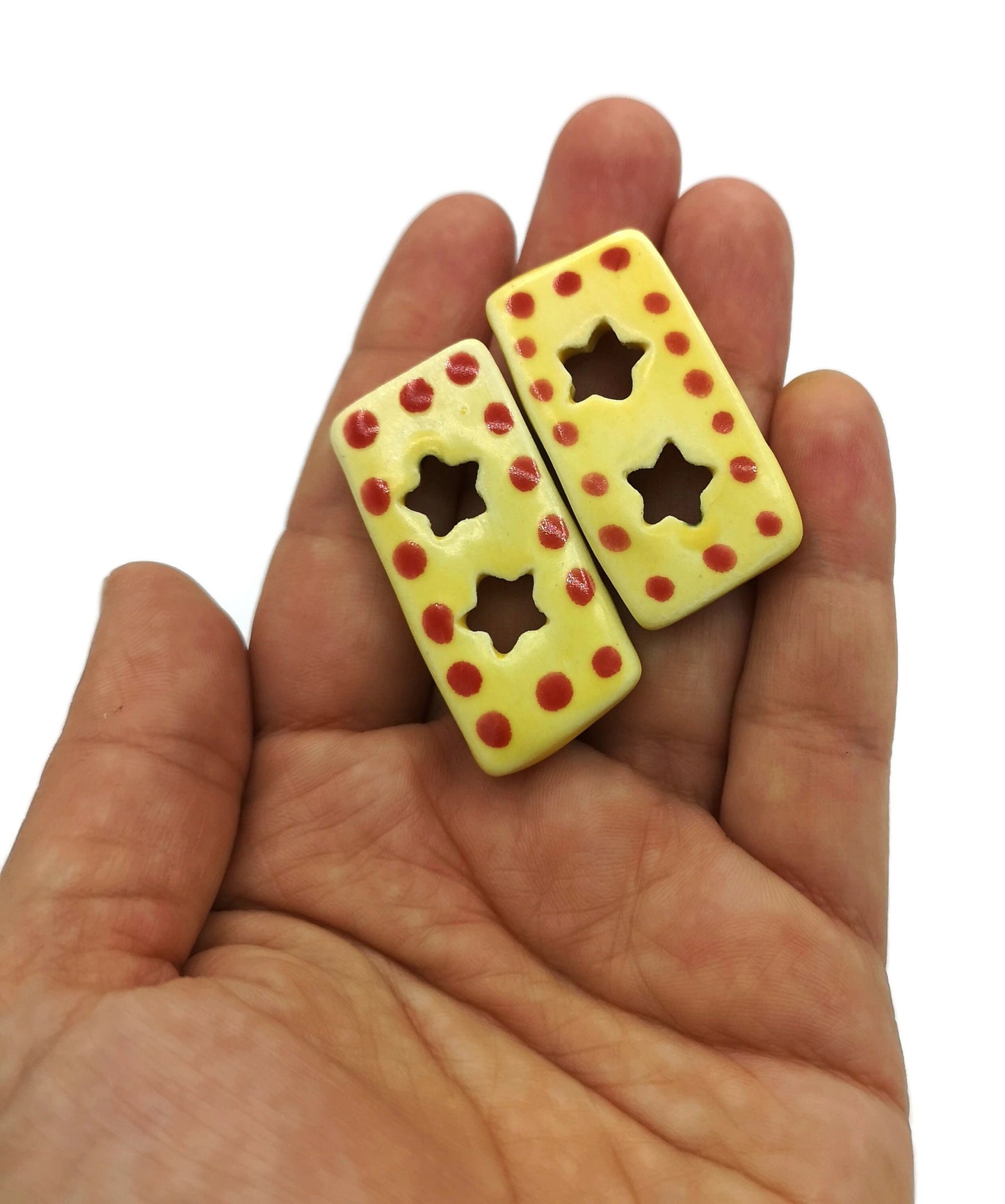 Coat Buttons Large, 2 Pcs Antique Look Sewing Supplies And Notions, Handmade Ceramic Beads Best Gifts For Her - Ceramica Ana Rafael