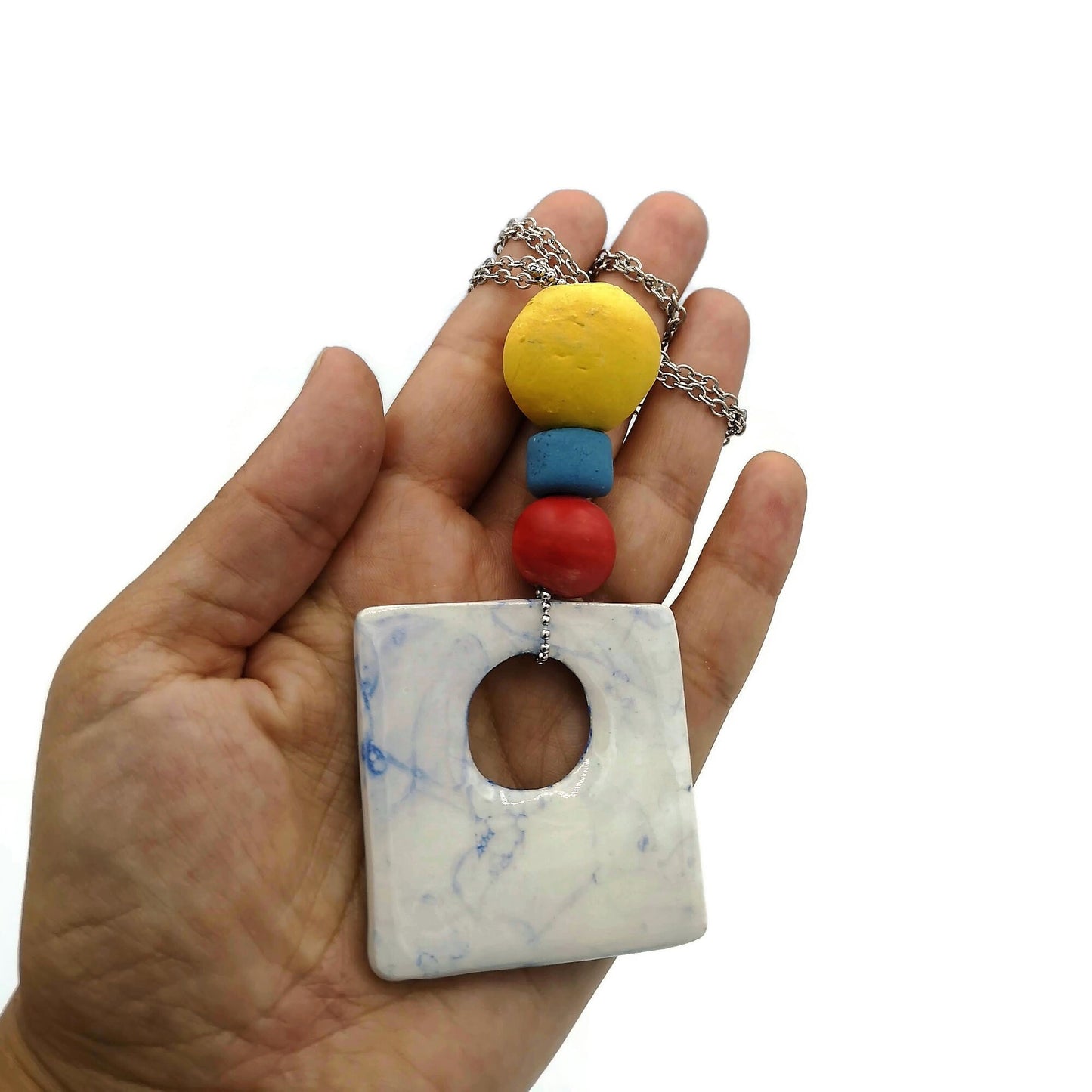 Statement Pendant Necklace For Women, Beaded Necklace Best Gifts For Her, Everyday Necklace Mom Birthday Gift Aestethic Boho Necklace - Ceramica Ana Rafael