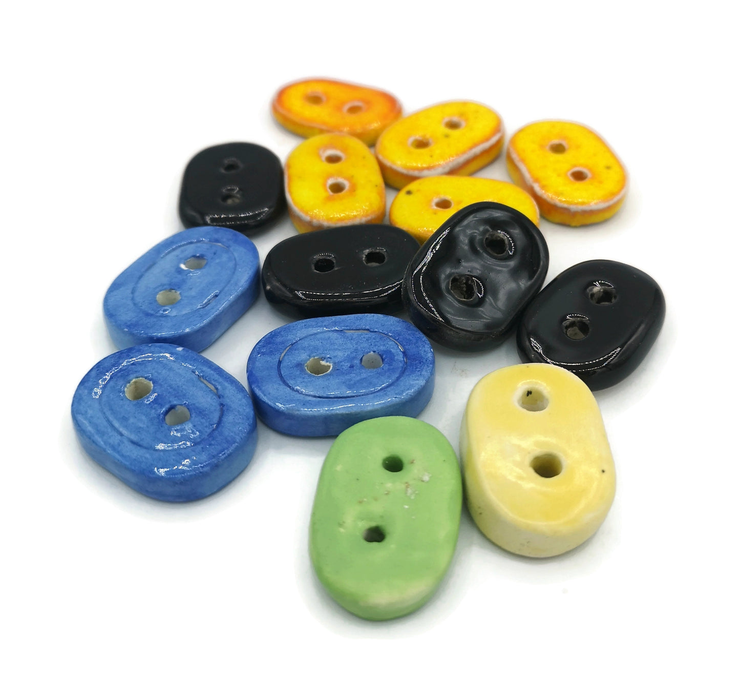 Set Of 14 Unique Sewing Buttons, Elegant Upholstery Buttons, Sewing Supplies And Notions For Crafts Cute Lot For Jewelry Making - Ceramica Ana Rafael