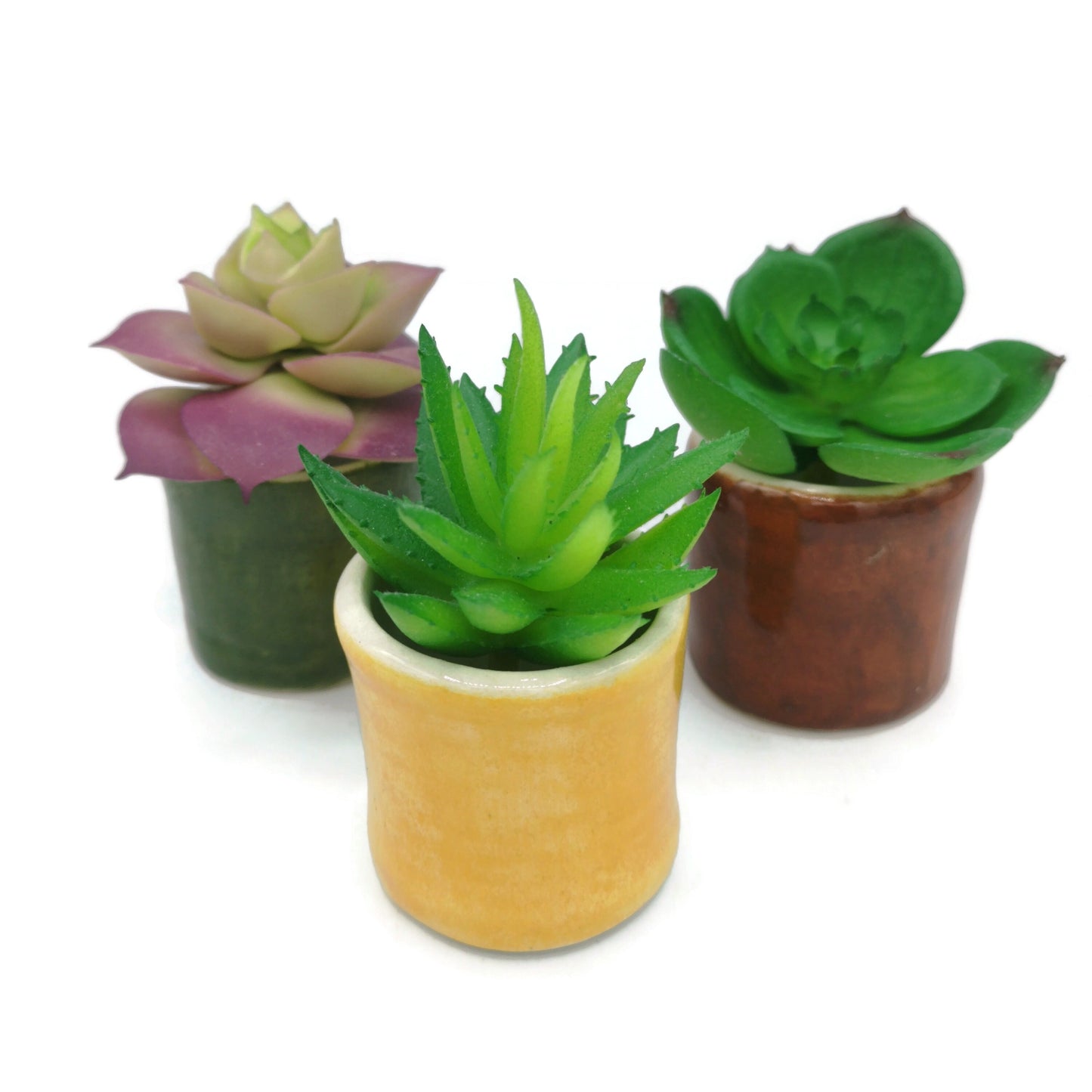 small succulent pot set, plant dad gift, handmade ceramic vase, sister birthday gifts ideas, office desk accessories for women, best - Ceramica Ana Rafael