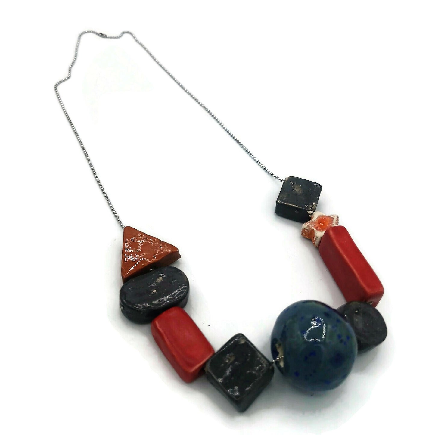 Everyday Necklace, Beaded Necklace, Mothers Day Gift From Daughter, Best Gifts For Her, Colorful Clay Statement Necklace Mom Birthday Gift - Ceramica Ana Rafael