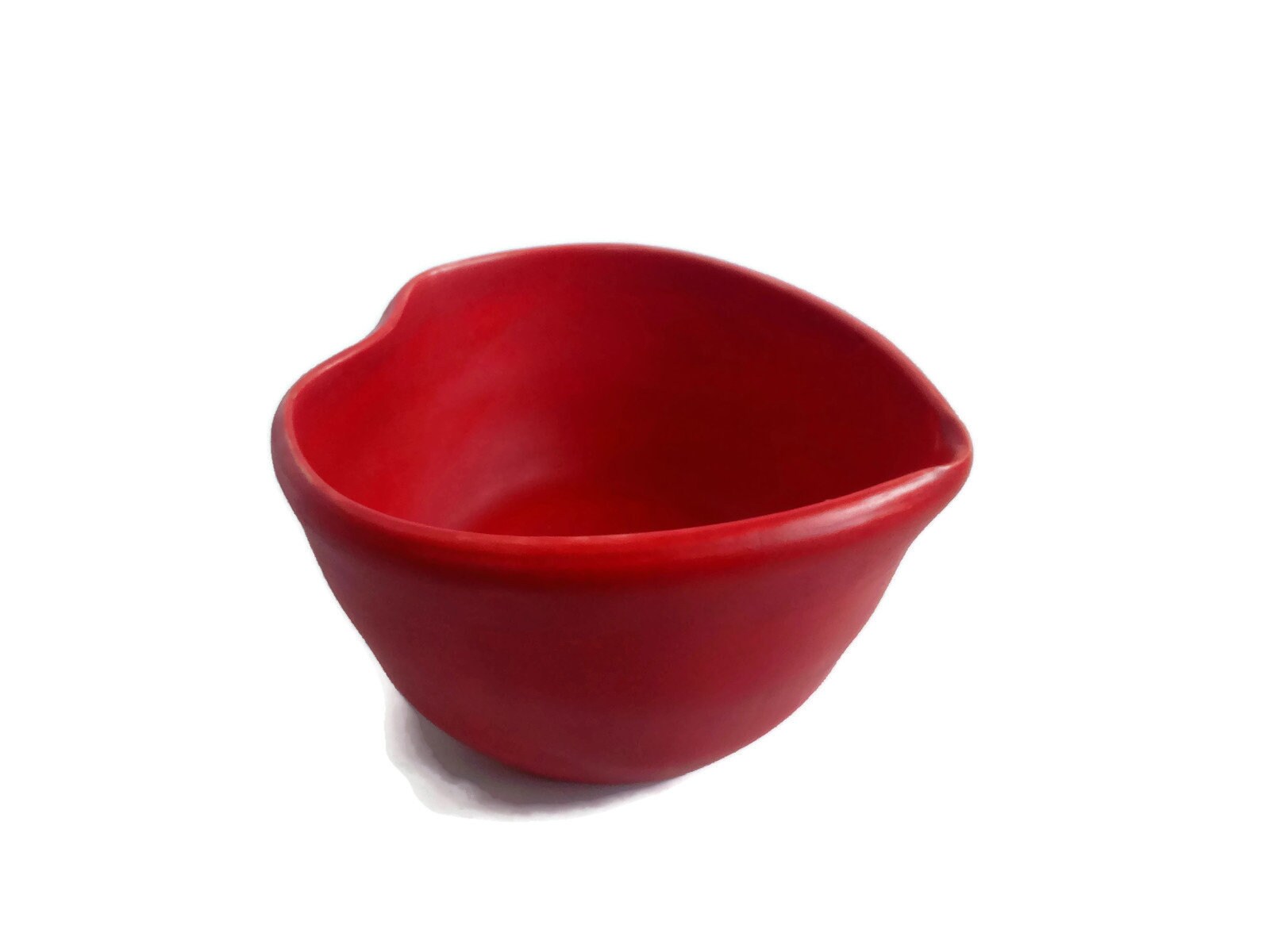 Red Heart Shaped Bowl, Handmade Portuguese Pottery Bowl For Home Decor, Small Ceramic Trinket Bowl For Keys, Hand Thrown Valentines Day Gift - Ceramica Ana Rafael
