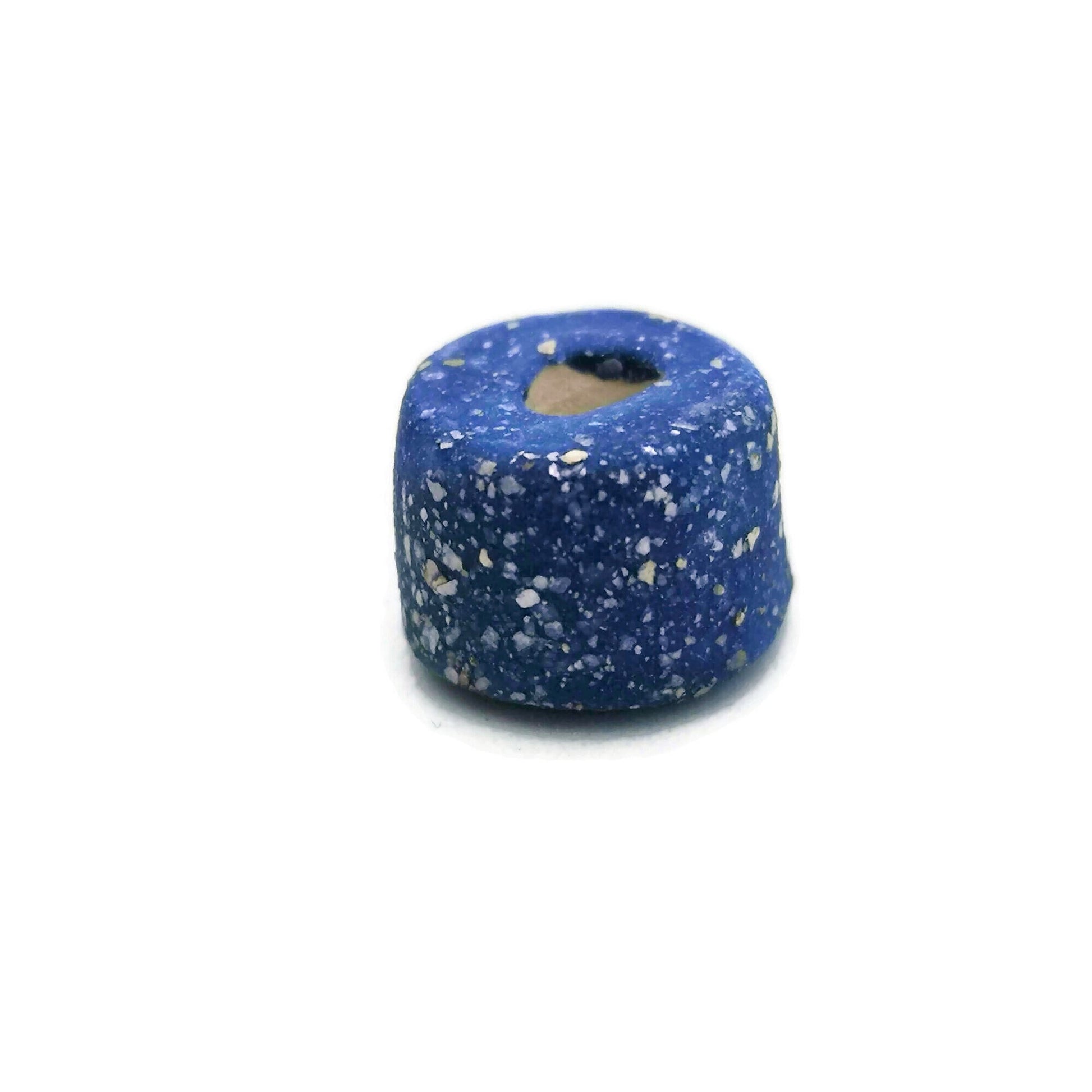 Handmade Ceramic Beads Jewelry Making, 4 Pcs Clay Beads Large Hole, Unique Donut Bead Unusual, Porcelain Dreadlock Beads - Ceramica Ana Rafael