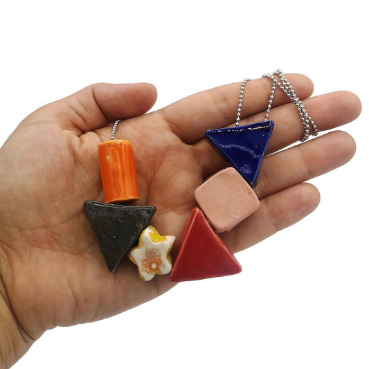 Statement Necklace, Everyday Necklace In Clay, Colorful Aesthetic Beaded Necklace Mothers Day Gift, Best Gifts For Her, Mom Birthday Gift - Ceramica Ana Rafael