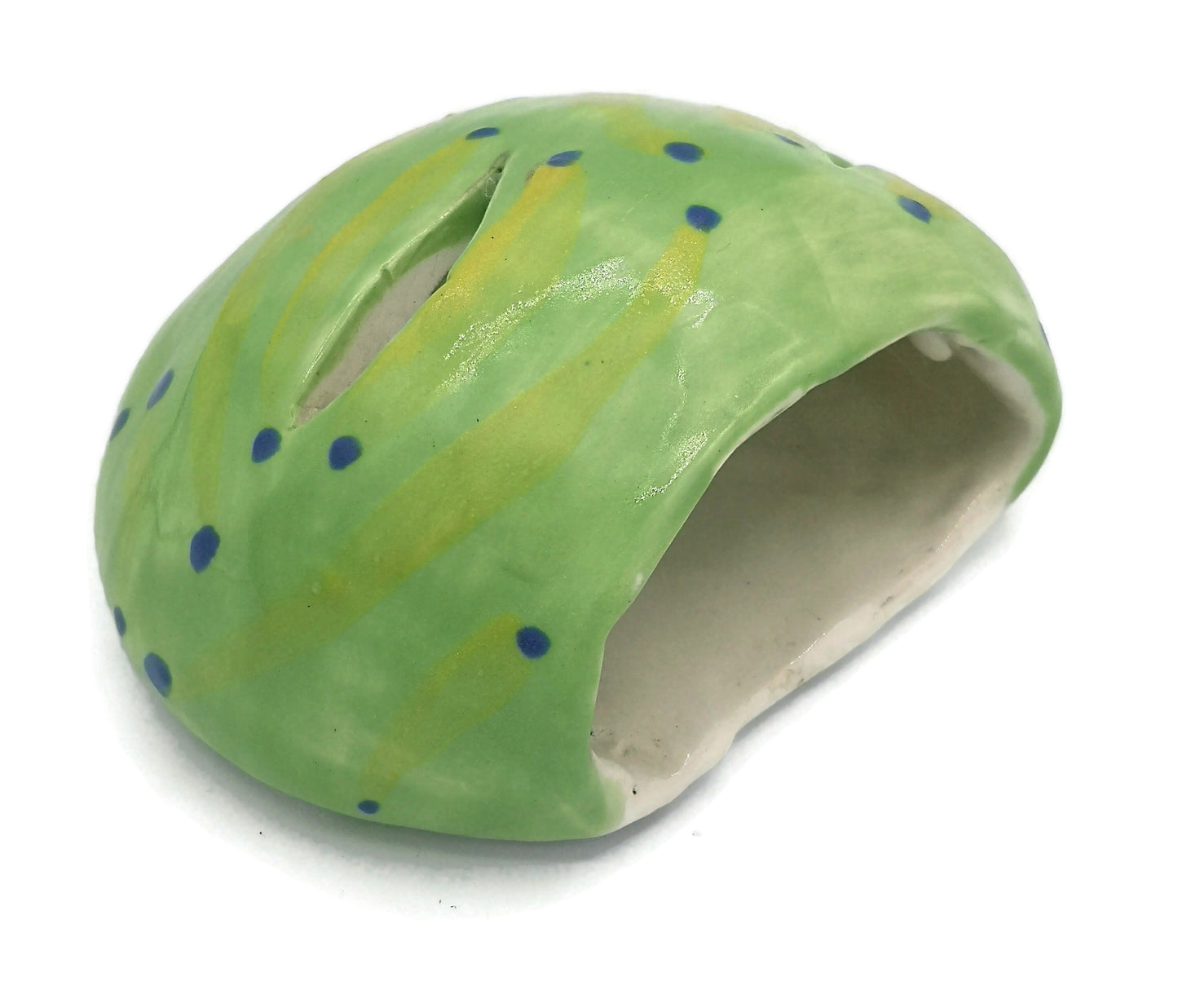 Handmade Ceramic Tea Light Holder Hand Painted Green For Home Decor, Votive Candle Holder, Tealight Holder, Mom Birthday Gift From Daughter - Ceramica Ana Rafael