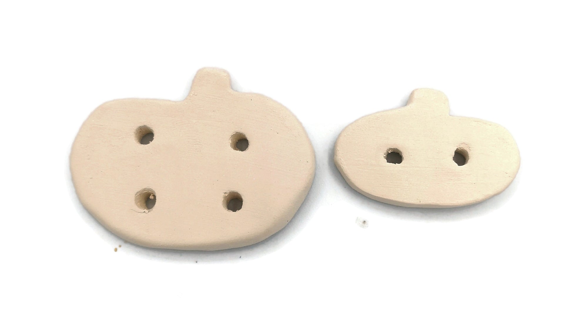 6/10Pc Handmade Ceramic Bisque Pumpkin Sewing Buttons For Crafts, Blank Novelty Halloween Clay Buttons Ready To Paint - Ceramica Ana Rafael