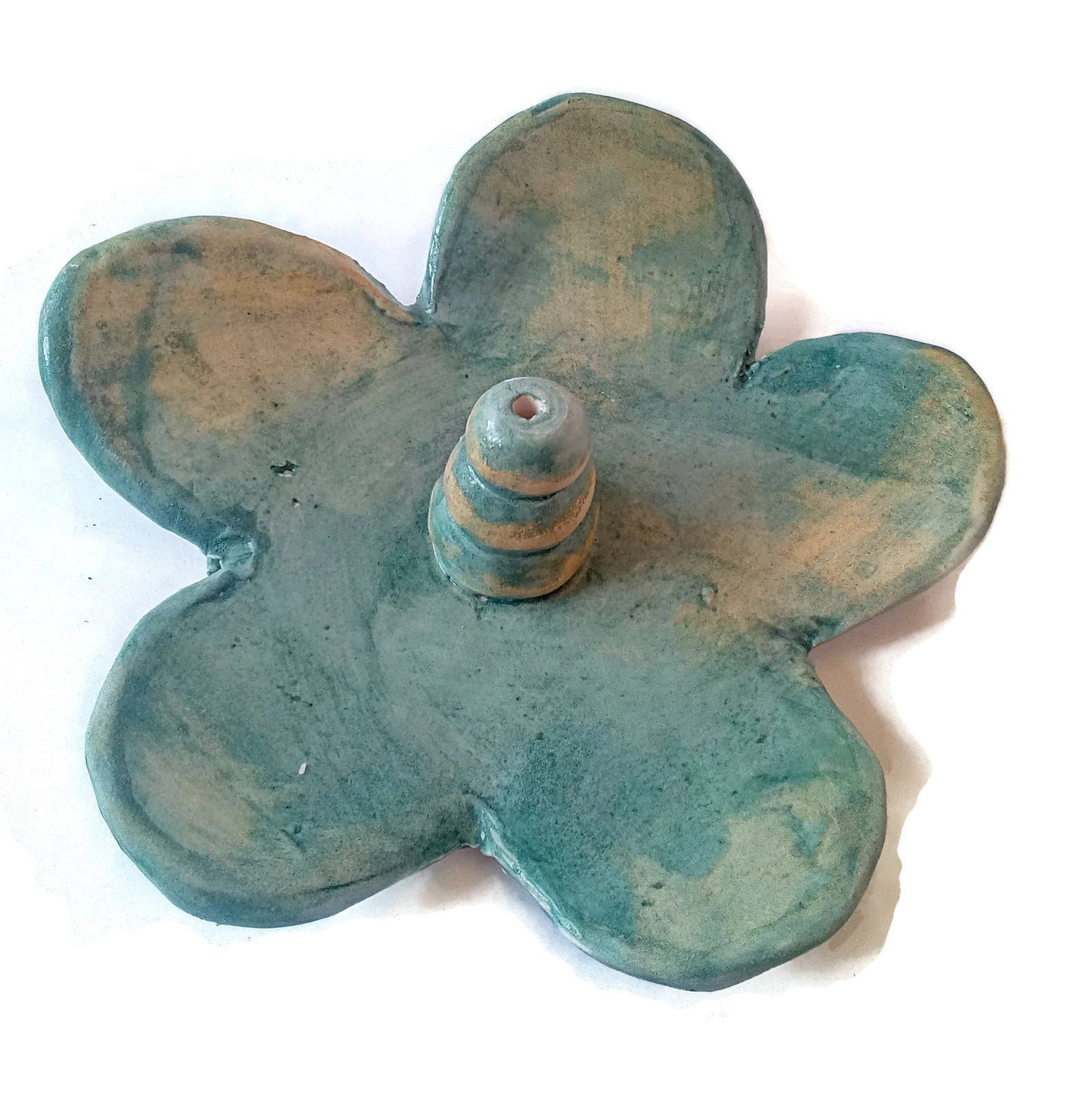 CLAY INCENSE HOLDER, Handmade Ceramic Incense Stick Holder, Flower Shaped Incense Burner, Smudge Stick Holder, Incense Ash Catcher - Ceramica Ana Rafael