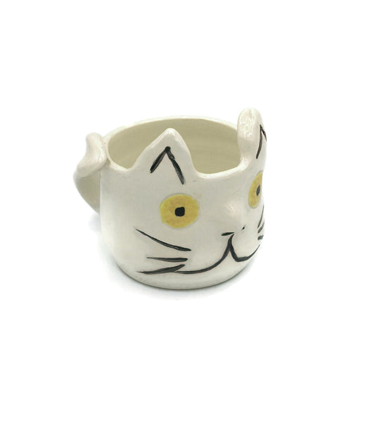 CAT PLANTER POT, Cat Succulent Planter, Cute Animal Cactus Planter, Unique Cat Lover Gift - Ceramica Ana Rafael