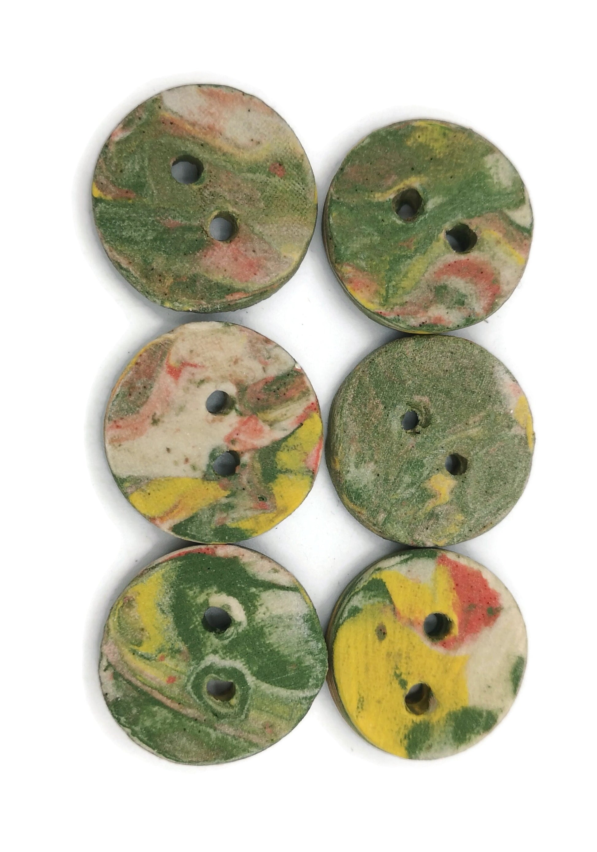 Handmade Ceramic Sewing Buttons Lot Of 6, Novelty Buttons For Crafts, Best Sellers Custom Buttons, Unique Backpack Buttons Cute, Coat Button - Ceramica Ana Rafael
