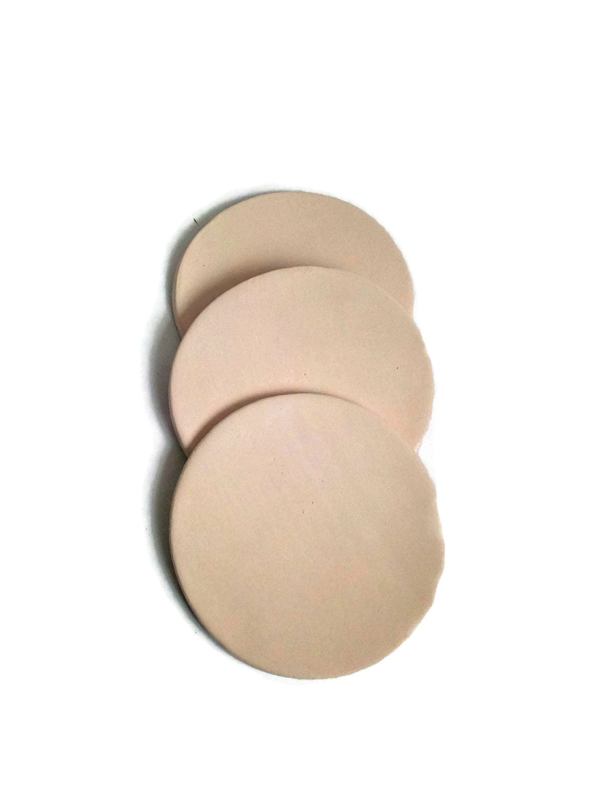 Round Ceramic Coasters Ready To Paint, 3Pc Handmade Blank Car Coasters, Unpainted Ceramics u Paint, Diy Bisque Pottery Coasters To Paint - Ceramica Ana Rafael