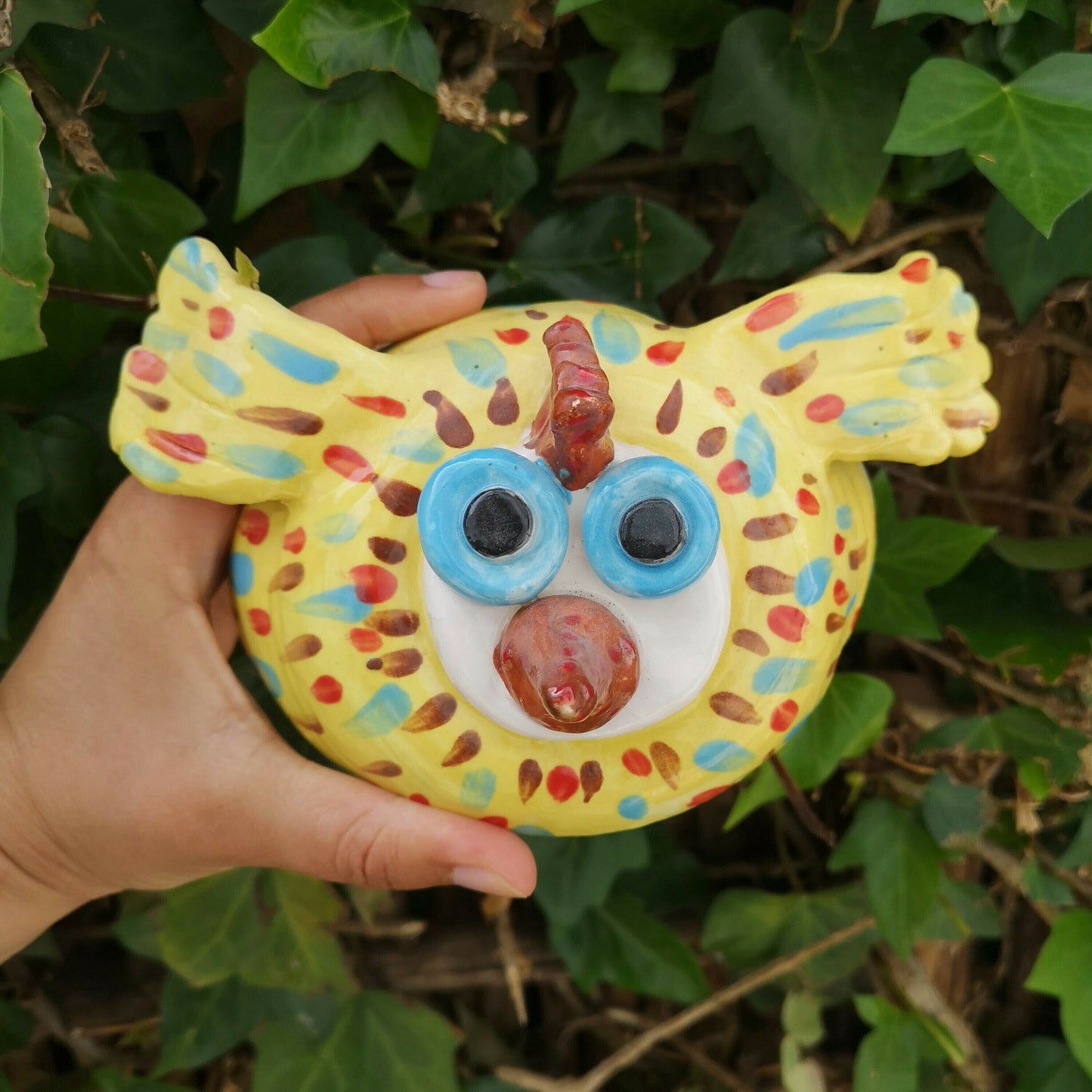 CERAMIC FIGURINE, CHICKEN Sculpture For Table Farmhouse Decor, Handmade Pottery Clay Bird Chicken Lover Gift - Ceramica Ana Rafael