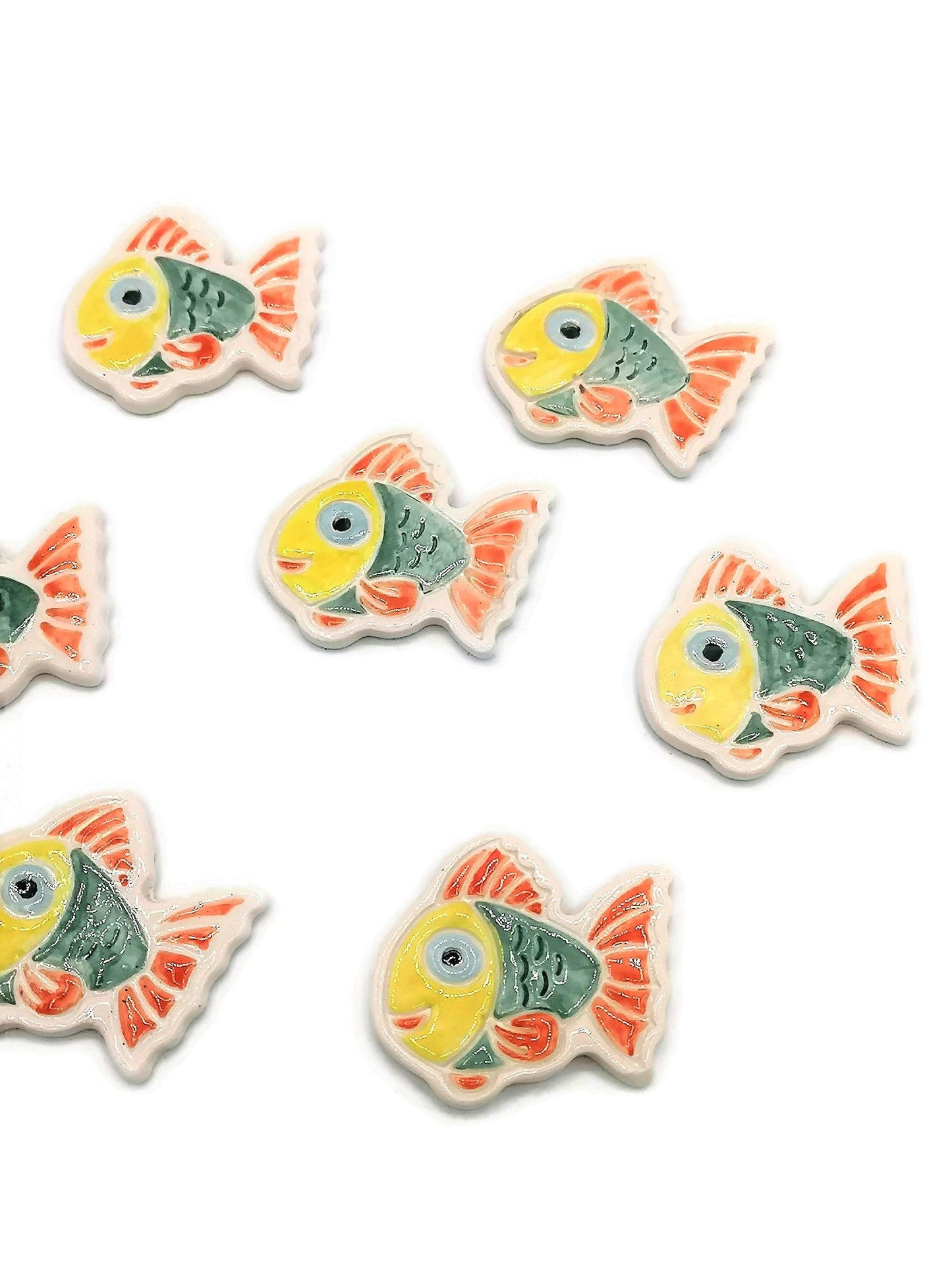 Handmade Ceramic Fish Magnet, Colorful Refrigerator Magnet, Beach Fridge Magnet Cute For Decoration, Housewarming Gift First Home - Ceramica Ana Rafael
