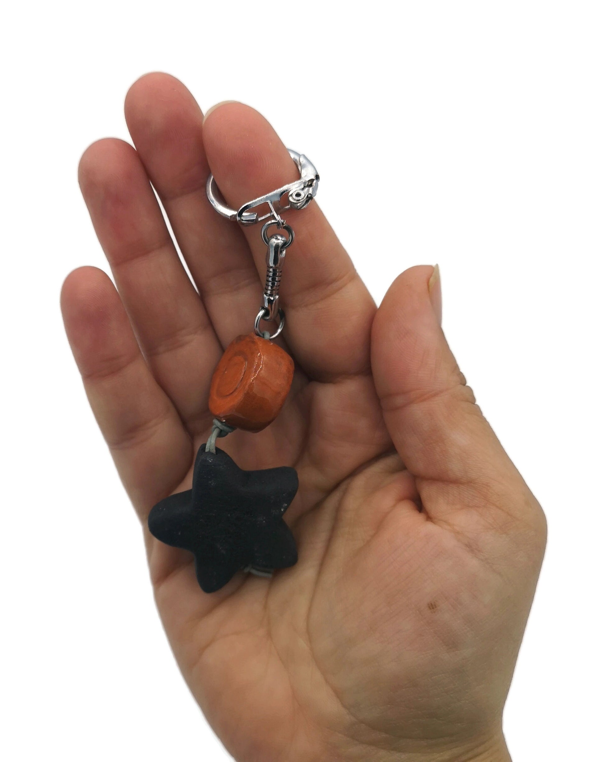 STAR KEY CHAIN, Cool Keychain For Men, Unique Keychain For Teacher, Handmade Keyring, Secret Santa Gifts, Beaded Keychain Accessories - Ceramica Ana Rafael