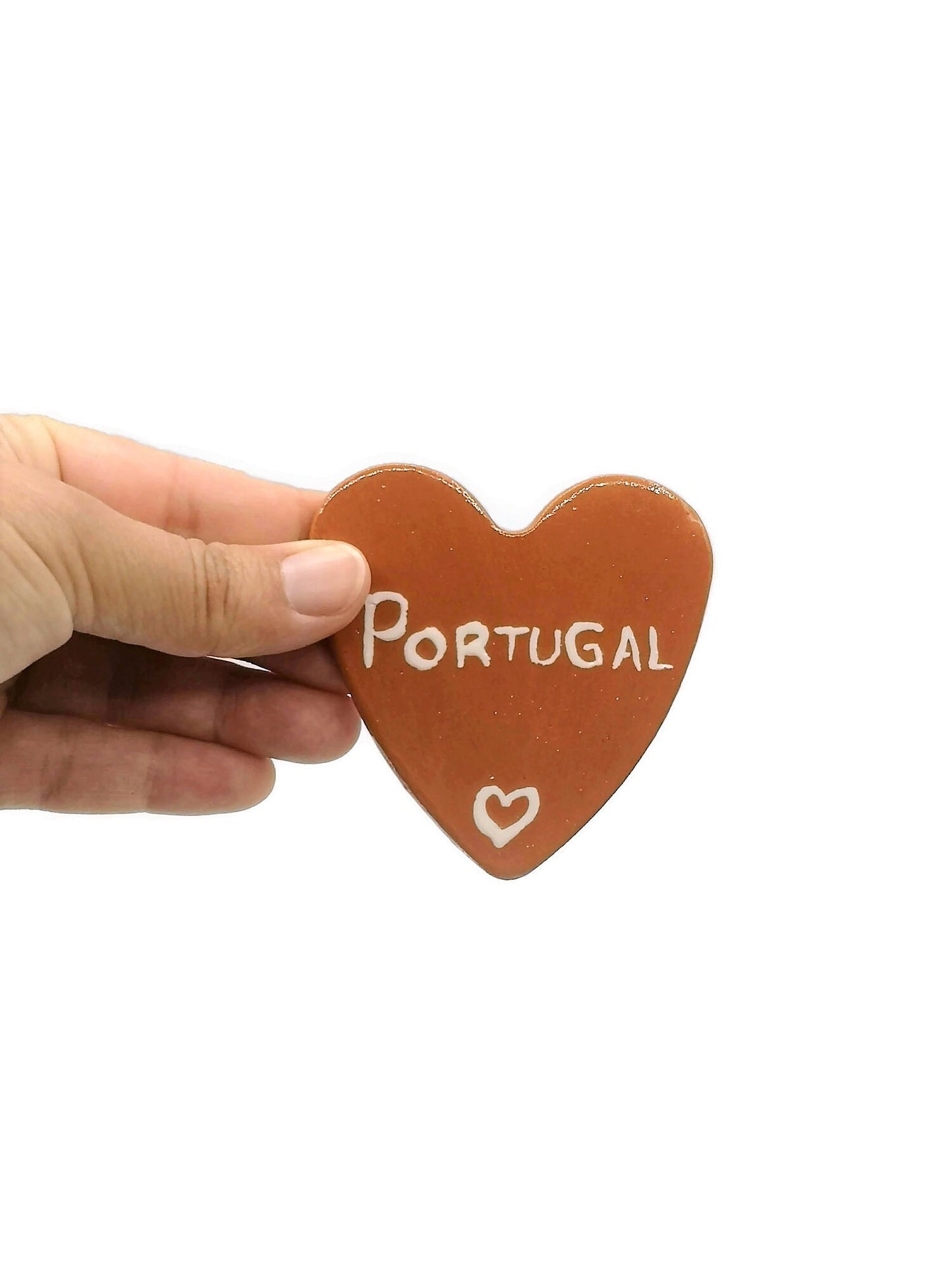 Handmade Ceramic Heart Portugal Magnet, Refrigerator Magnet, Fridge Magnet For Decoration, Housewarming Gift Portuguese Souvenirs For Her - Ceramica Ana Rafael