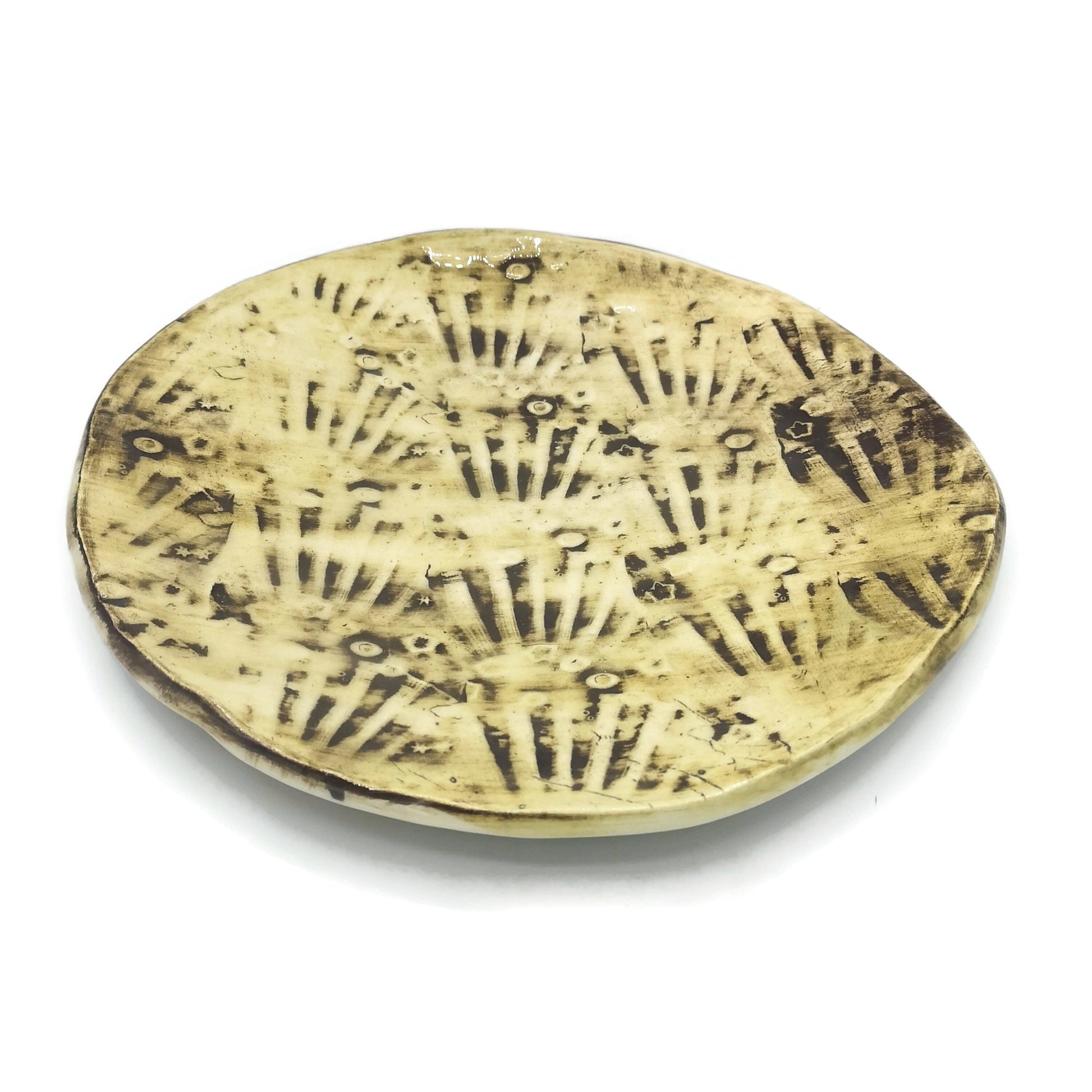 rustic plates for display, pottery plates handmade ceramic plate wall decor, mom birthday gifts from daughter - Ceramica Ana Rafael