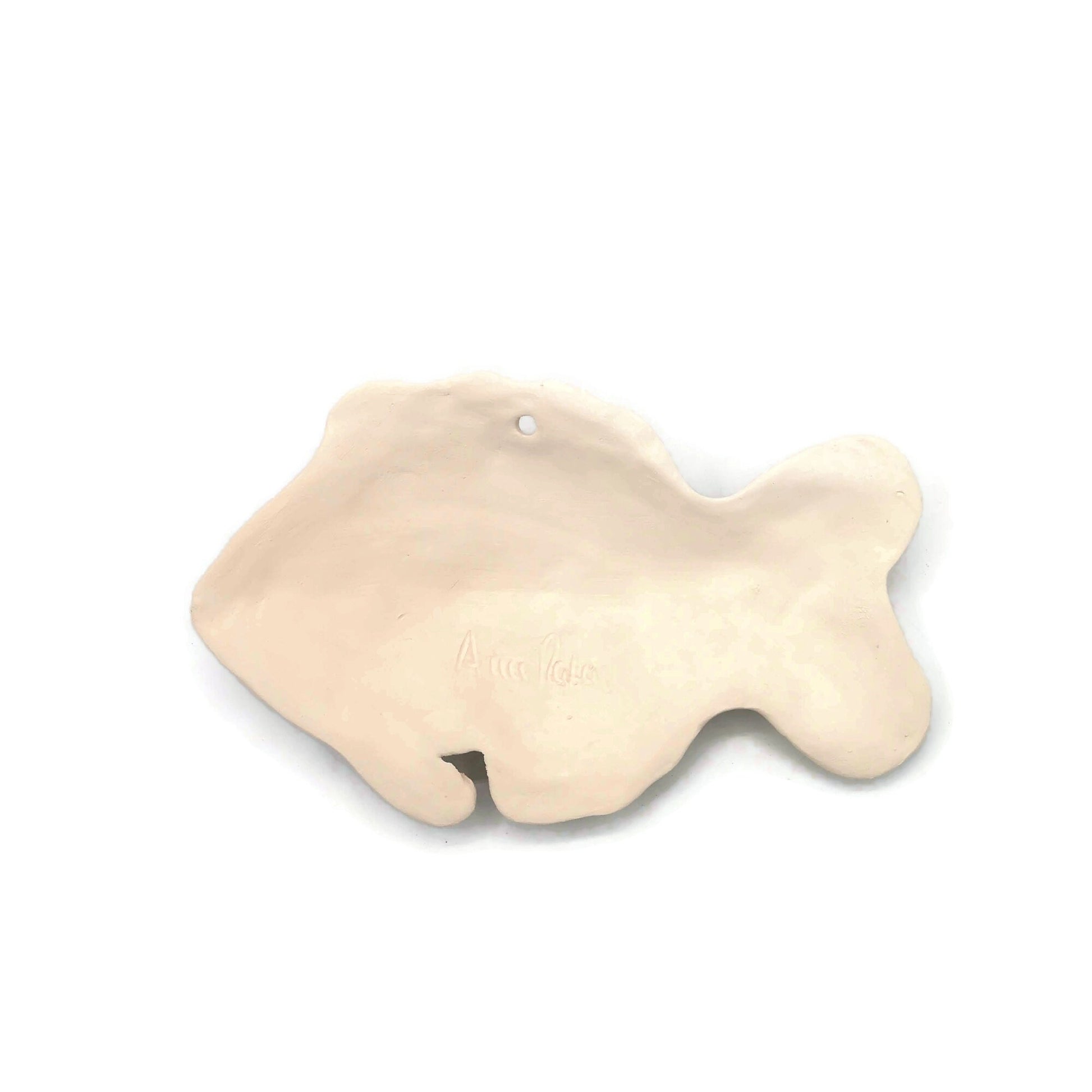 Handmade Ceramic Fish, Bisque Blank Wall Hanging, Unpainted Artisan Pottery Wall Decor Beach Themed, Ocean Inspired Wall Art Ready To Paint - Ceramica Ana Rafael
