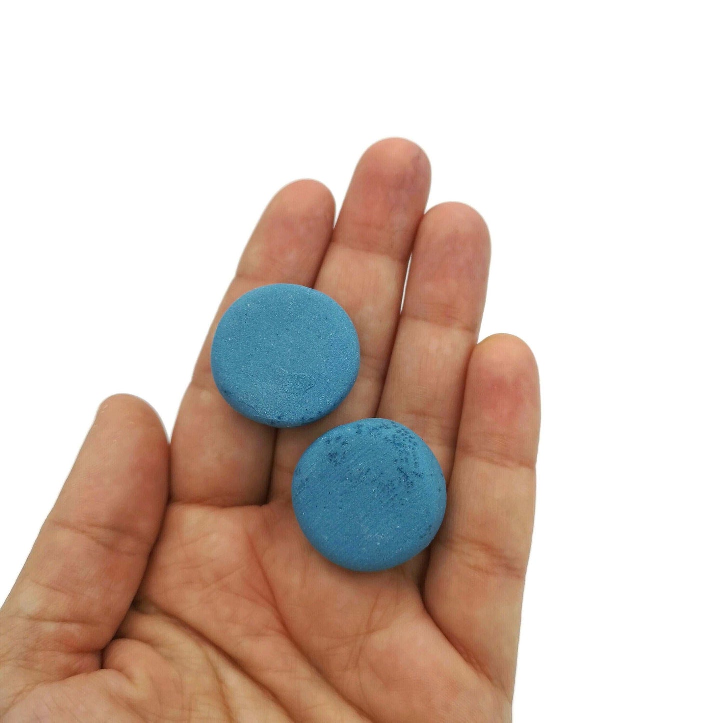 2 Pcs Handmade Ceramic Beads Ready To Ship, Unique Clay Beads For Jewelry Making, Colorful Decorative Coin Beads, Pastel Disc Beads