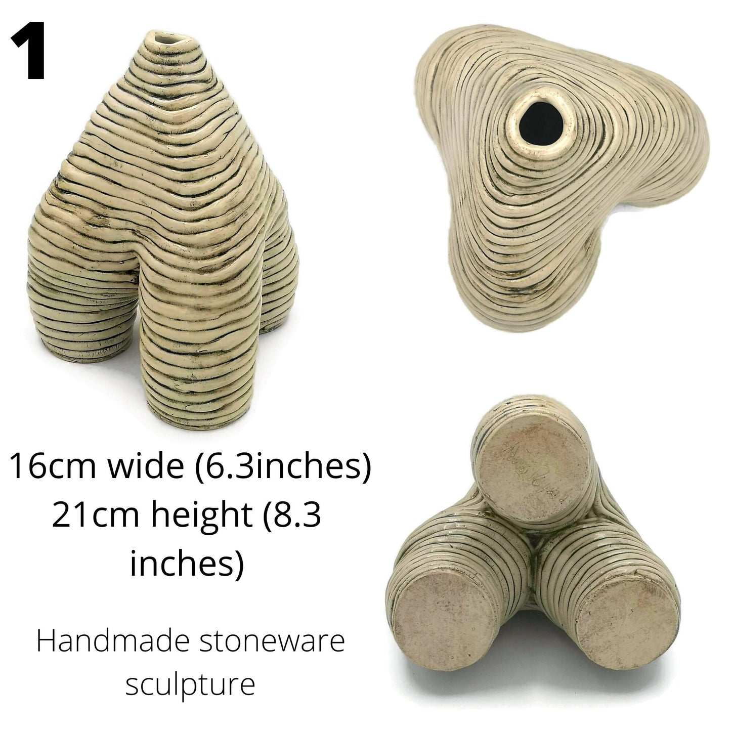 Handmade Ceramic Sculpture, Contemporary Art Abstract, Textured Sculptural Vase For Table, Mid Century Modern Sculpture, Custom Wedding Gift - Ceramica Ana Rafael