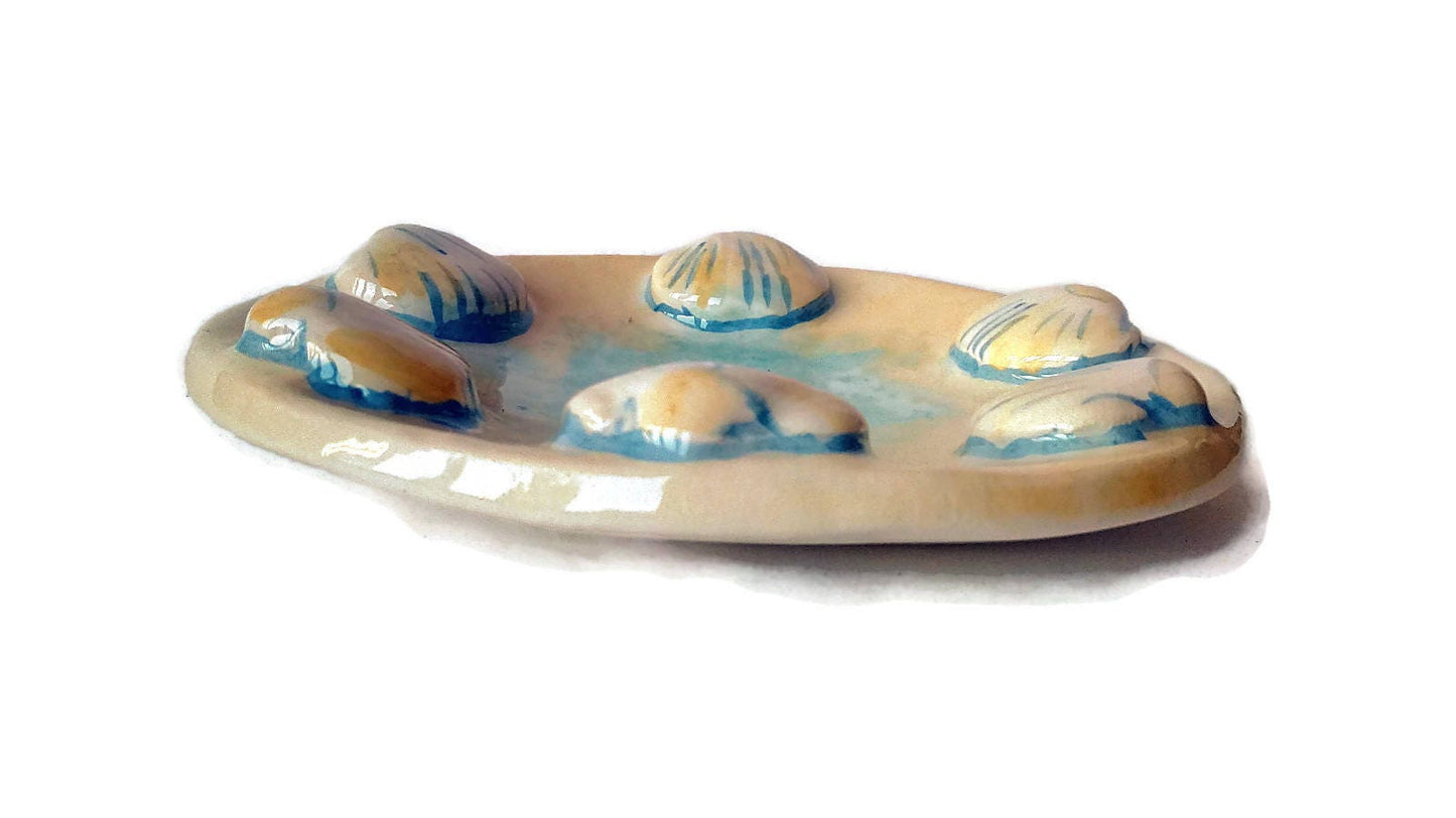 Seashell Draining Ceramic Soap Dish With Drain Holes, Zero Waste Bathroom Accessories, Clay Soap Saver, Soap Bar Holder - Ceramica Ana Rafael