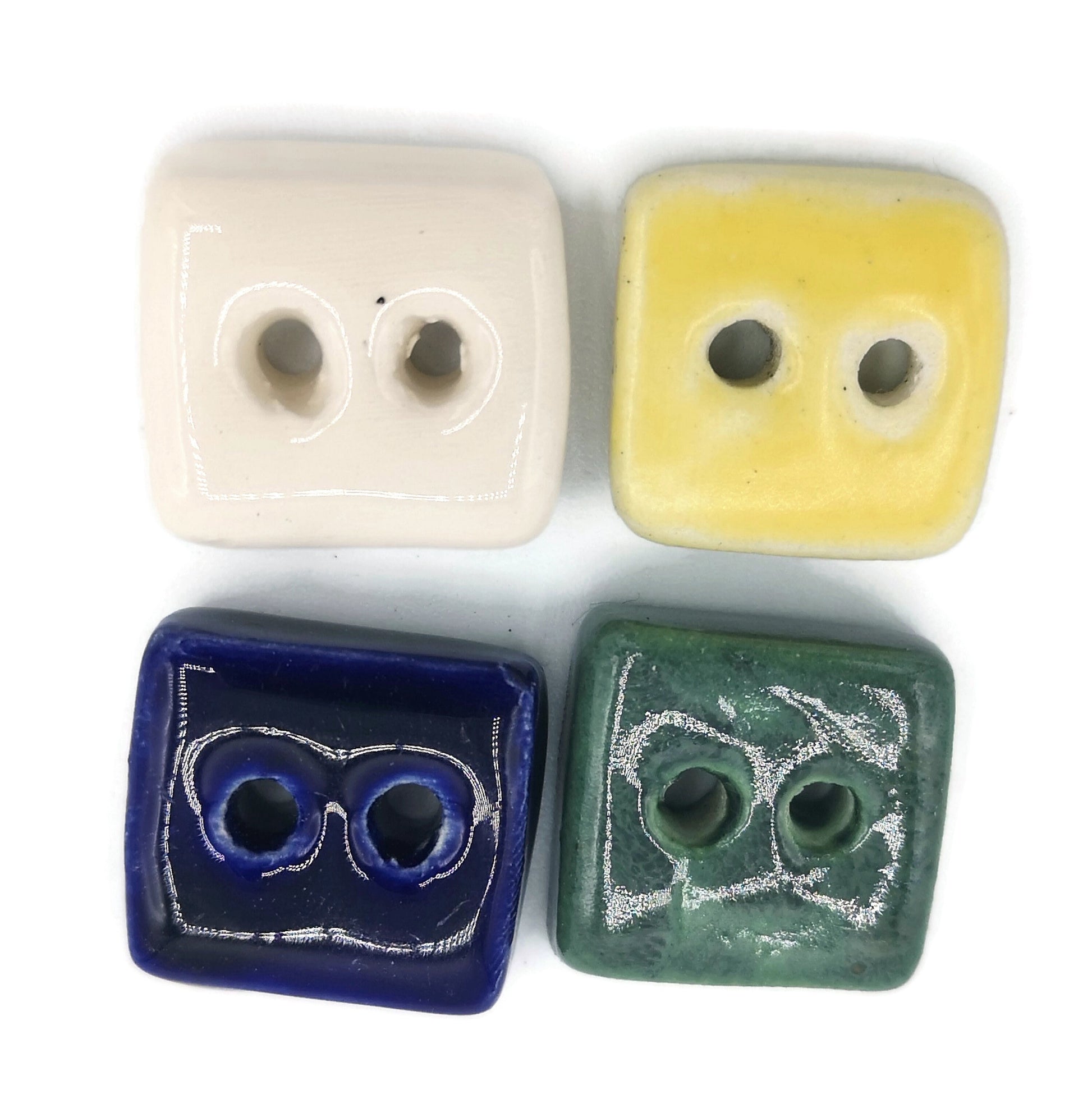 Handmade Ceramic Sewing Buttons, 1 Pc. Square Novelty Buttons For Crafts, Best Selers Custom Buttons, Unique Backpack Buttons Cute Jewelry - Ceramica Ana Rafael