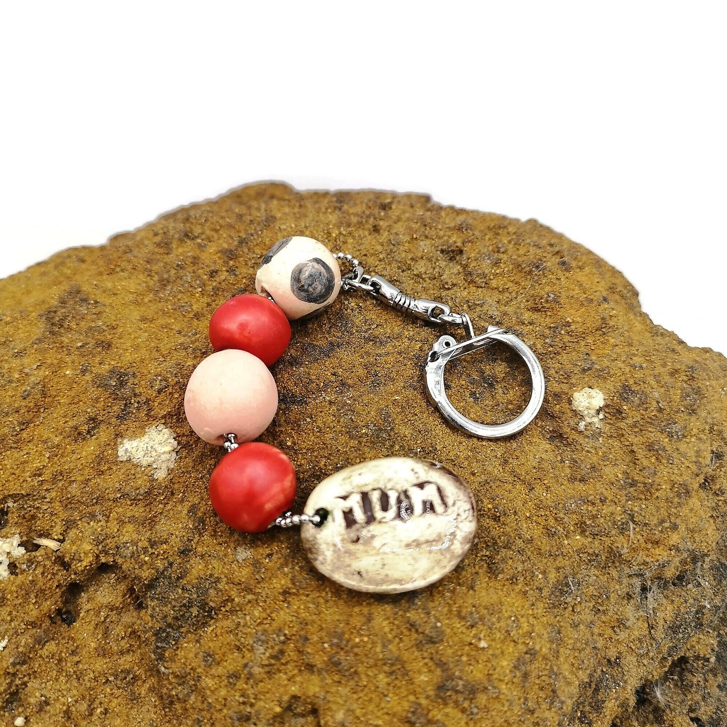 MUM KEYRING, CERAMIC Keychain For Women, Cute Clay Keychain Accessories For Mama - Ceramica Ana Rafael