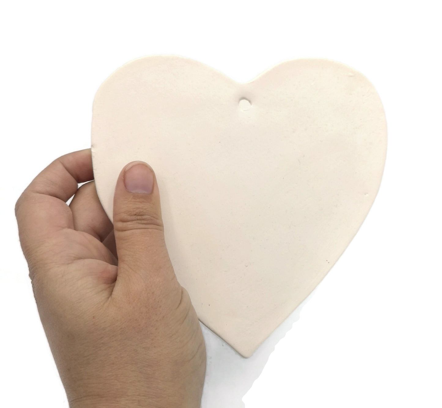 2Pc blank ceramic heart ornament, craft kits for adults, unpainted ceramic bisque ready to paint, best sellers cute DIY gifts for mom - Ceramica Ana Rafael