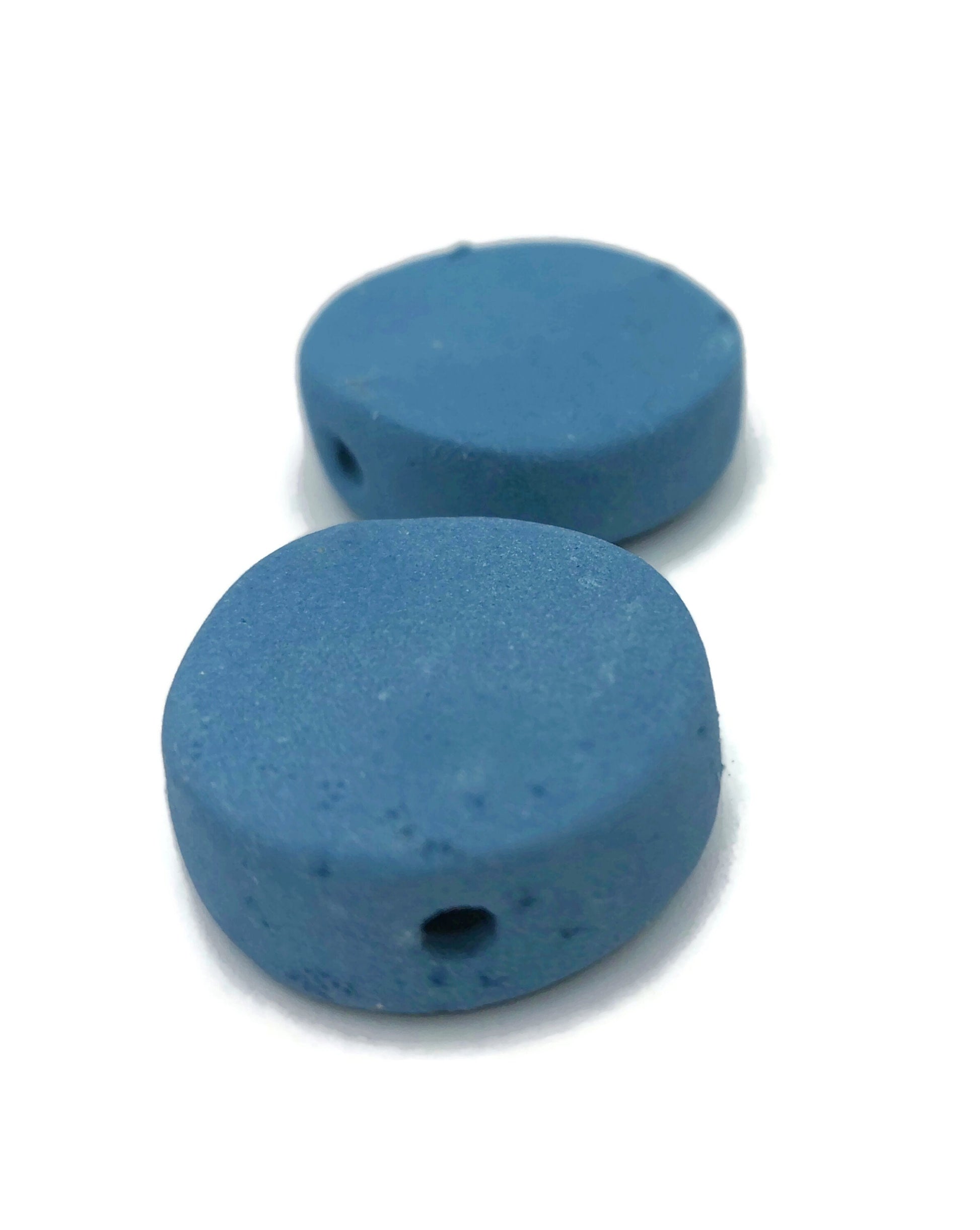 2 Pcs Handmade Ceramic Beads Ready To Ship, Unique Clay Beads For Jewelry Making, Colorful Decorative Coin Beads, Pastel Disc Beads - Ceramica Ana Rafael