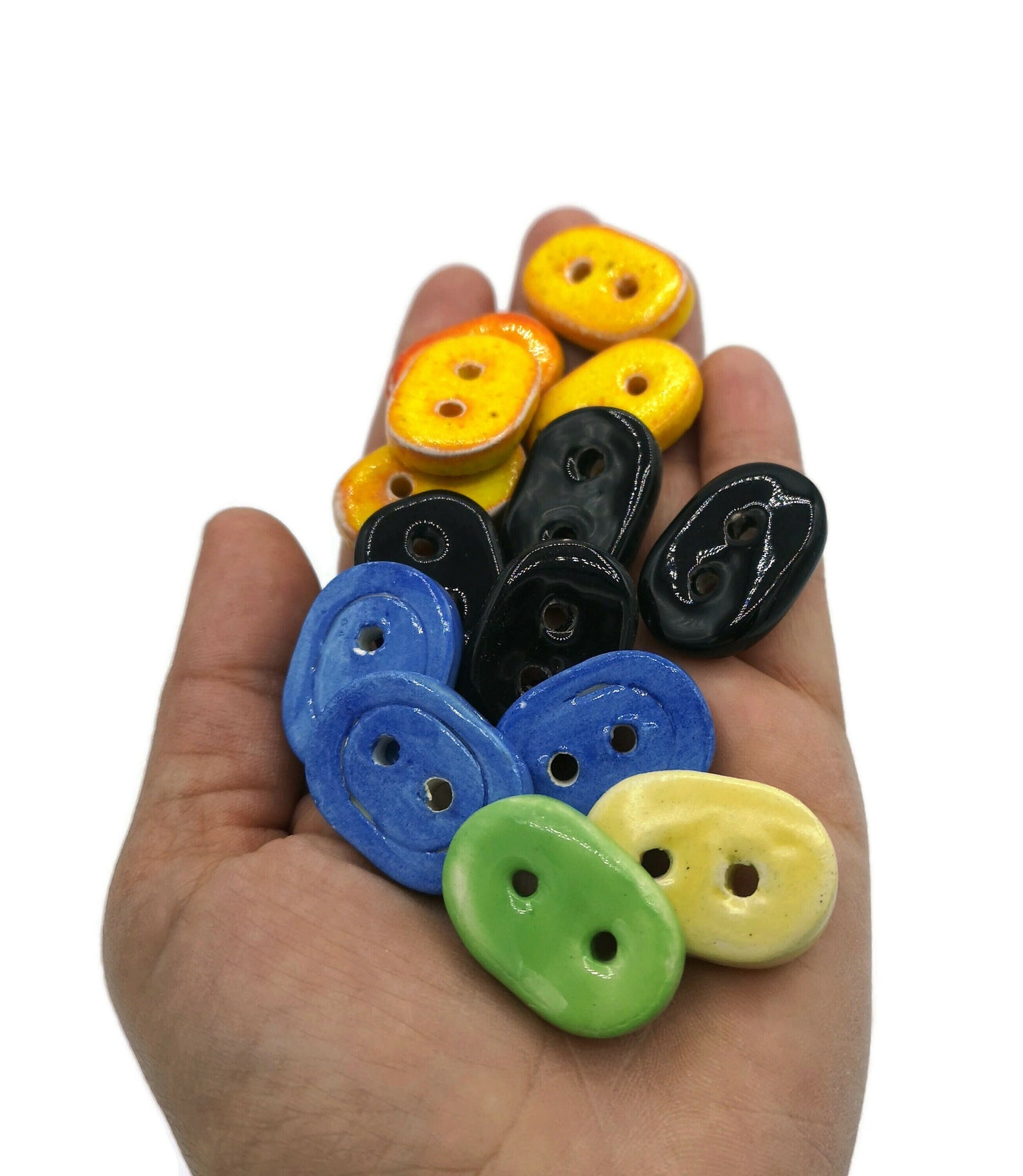 Set Of 14 Unique Sewing Buttons, Elegant Upholstery Buttons, Sewing Supplies And Notions For Crafts Cute Lot For Jewelry Making - Ceramica Ana Rafael