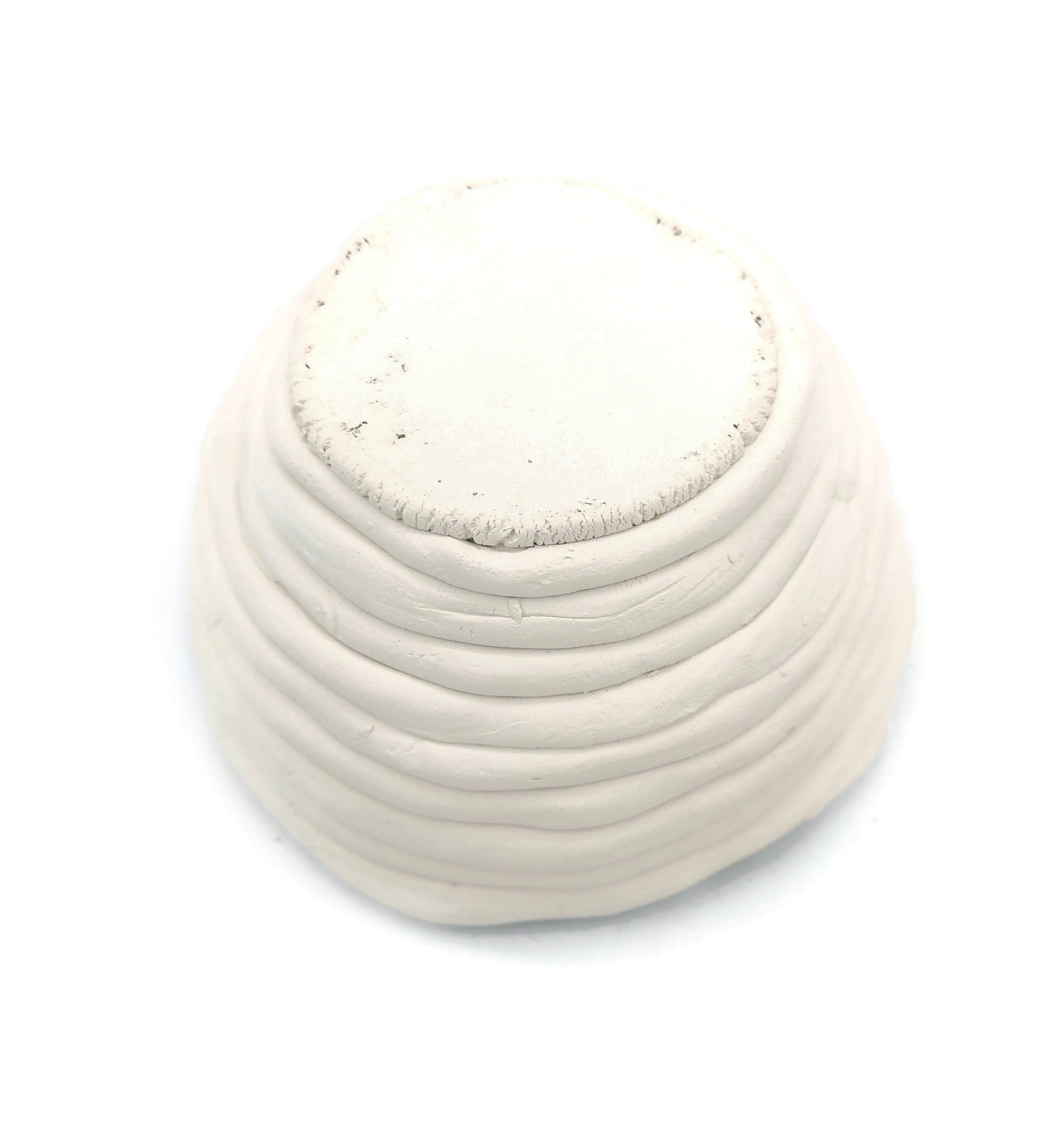 Handmade Ceramic White Bowl Candle Holder, Decorative Office Desk Accessories for Women, Textured Irregular Bowl, Mom birthday gift - Ceramica Ana Rafael