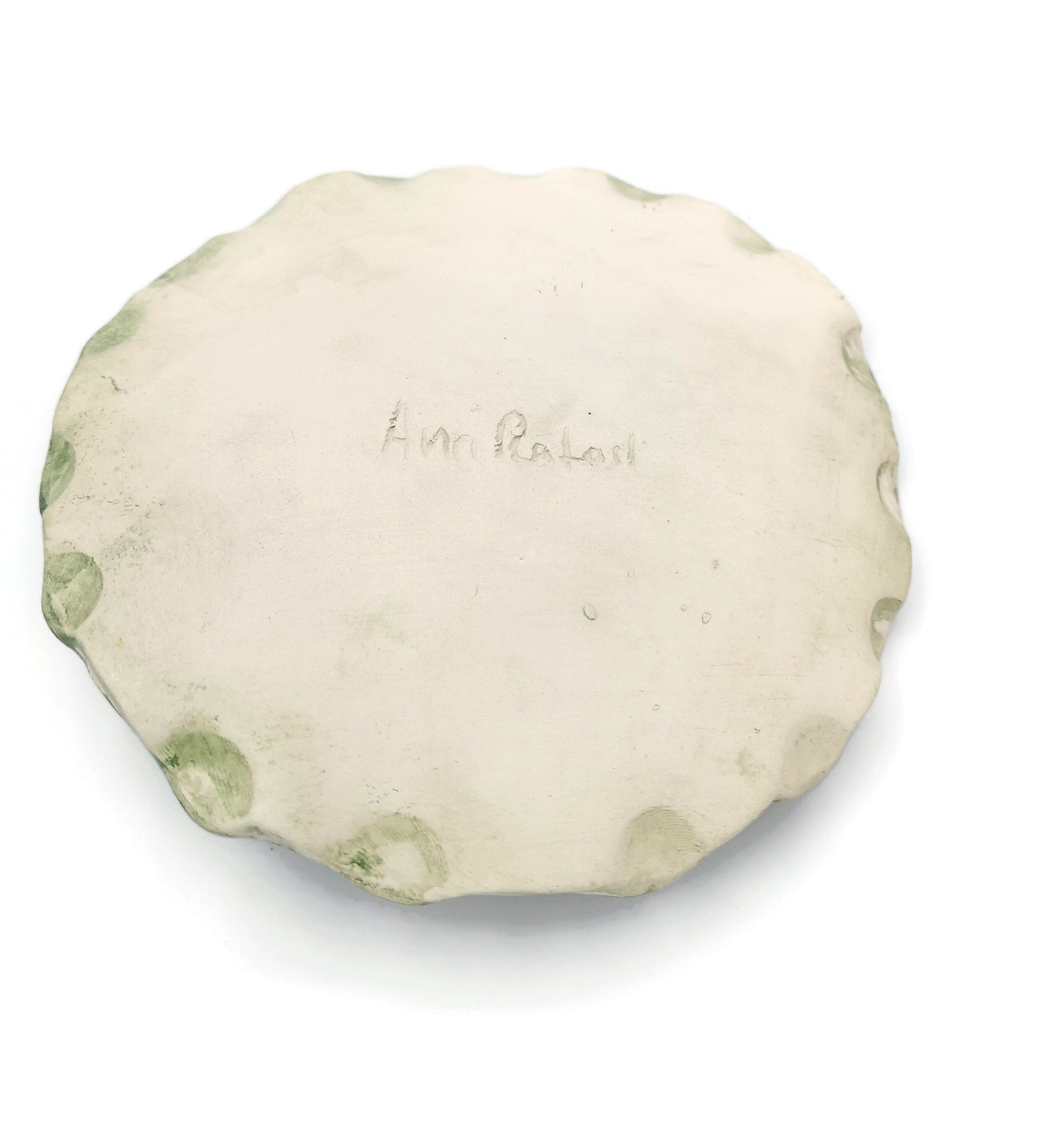 Handmade Ceramic Green Incense Stick Holder With Vintage Lace Texture, Best Gifts For Her, Clay Incense Burner, Housewarming Gift First Home - Ceramica Ana Rafael