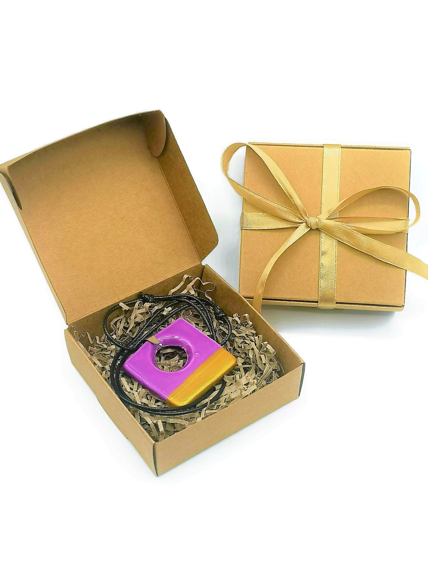 Geometric Statement Necklace Pendant for Women, Handmade Ceramic Jewelry Best Gifts For Her, Personalized Mother's Day Gift For Grandma - Ceramica Ana Rafael