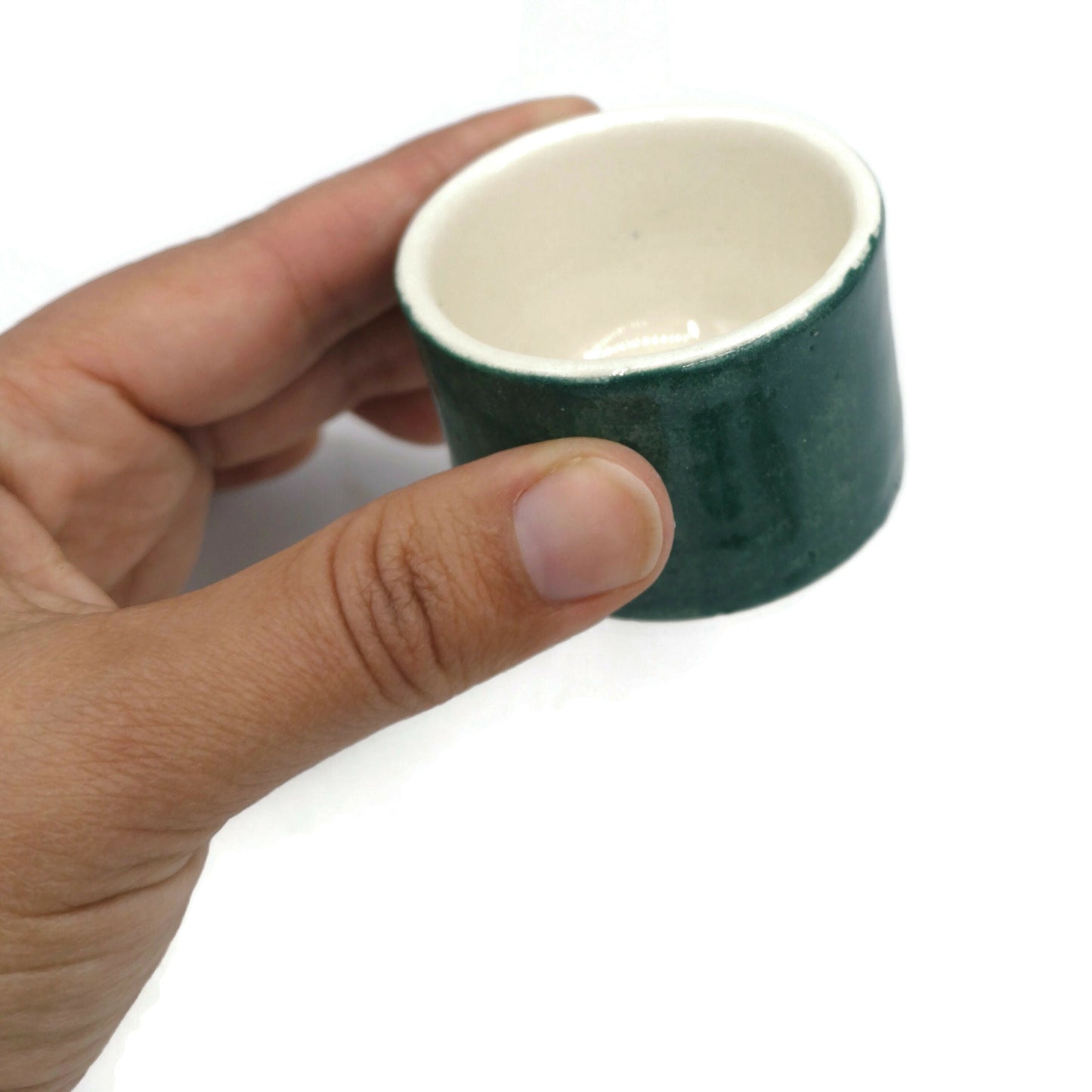 Handmade Ceramic Planter, Small Green Vase for Cactus or Succulents, Mom Birthday Gift From Daughter, Office Desk Accessories For Women - Ceramica Ana Rafael