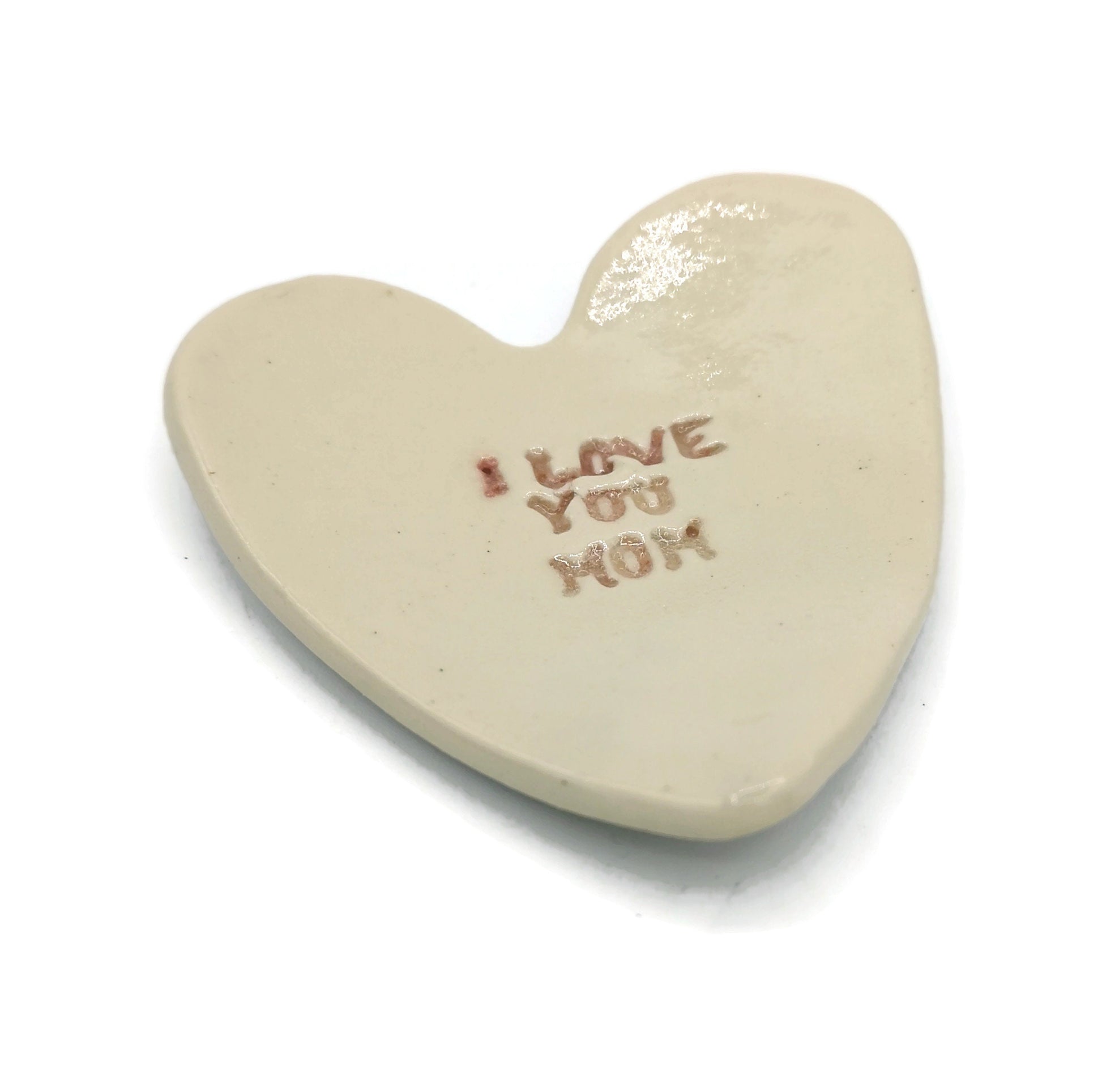 Ceramic Ring Dish Heart Shaped, Mothers Day Gift From Son, Mother in Law Gift, Best Sellers I Love You Mom Birthday Gift, Relish Didh - Ceramica Ana Rafael