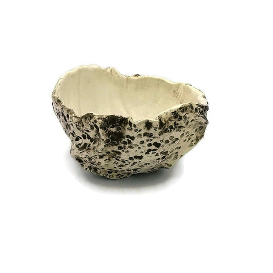 Handmade Ceramic Bowl With Organic Shape, Textured Succulent Planter Without Holes For Home Decor, Gift Idea for Women Who Have Everything - Ceramica Ana Rafael