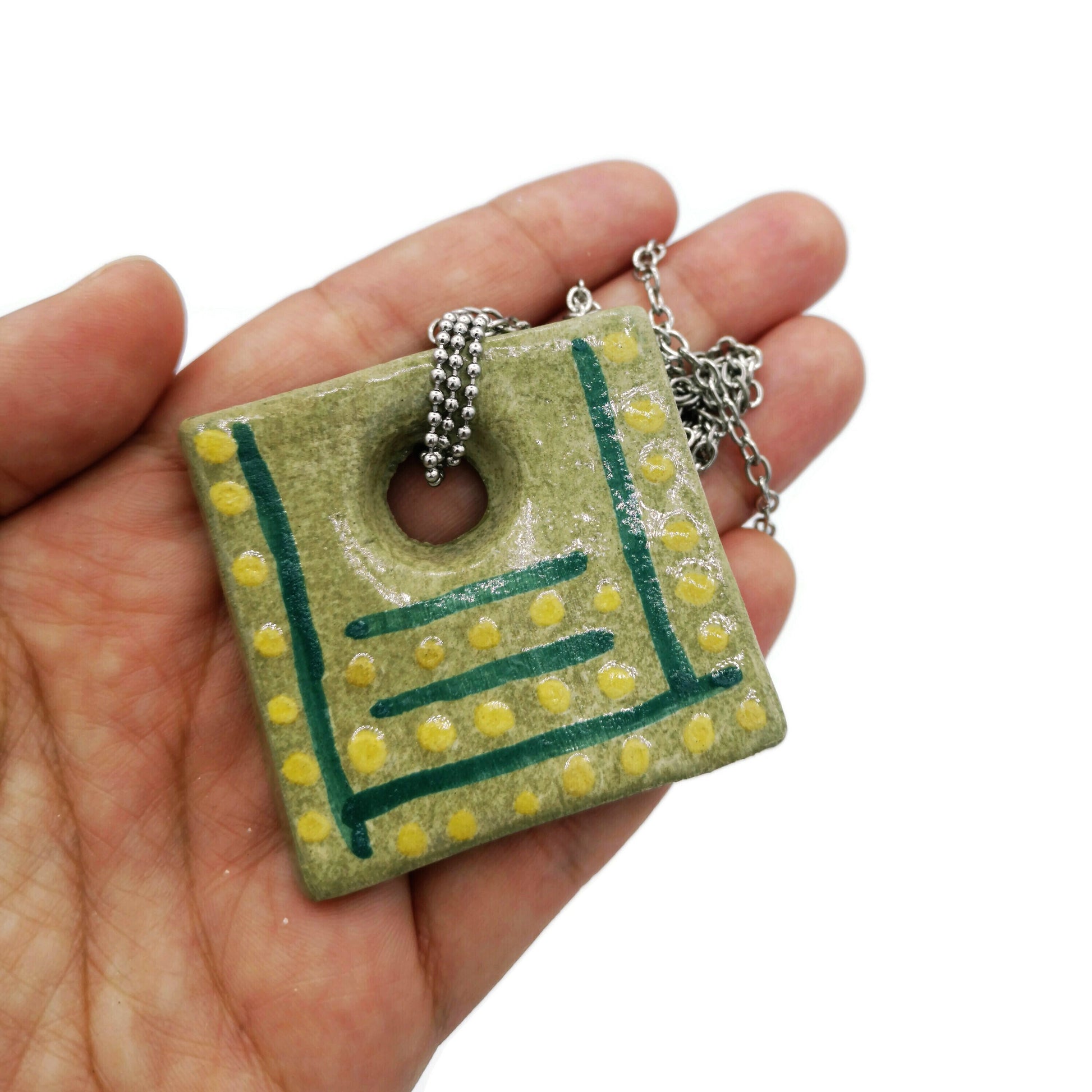 Statement necklace pendant for women, Best Gifts For Her, ceramic 9th anniversary for her, Mothers Day Gift From Daughter - Ceramica Ana Rafael