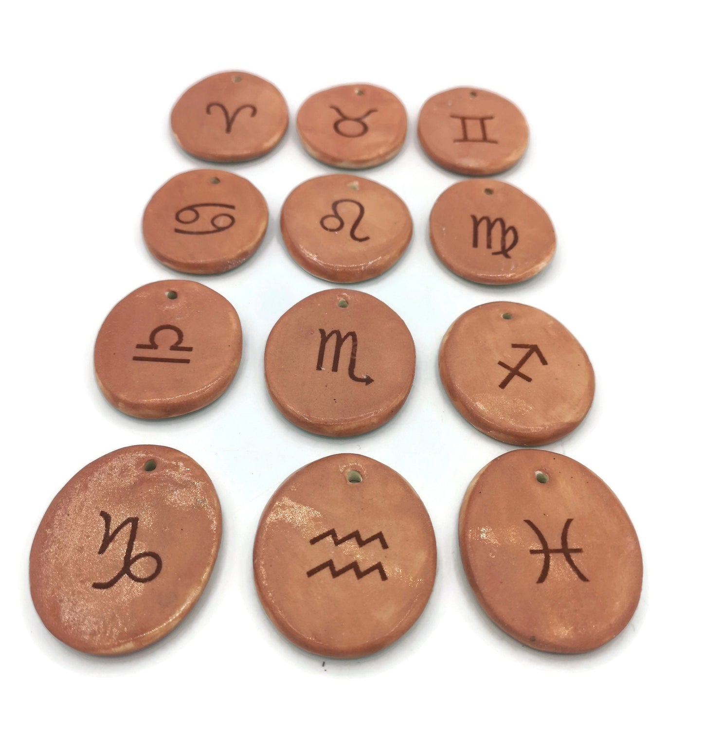 virgo pendant for necklace, large zodiac pendant, ceramic pendant for jewelry making supplies, DIY gift for mom, oval pendant no chain, best - Ceramica Ana Rafael