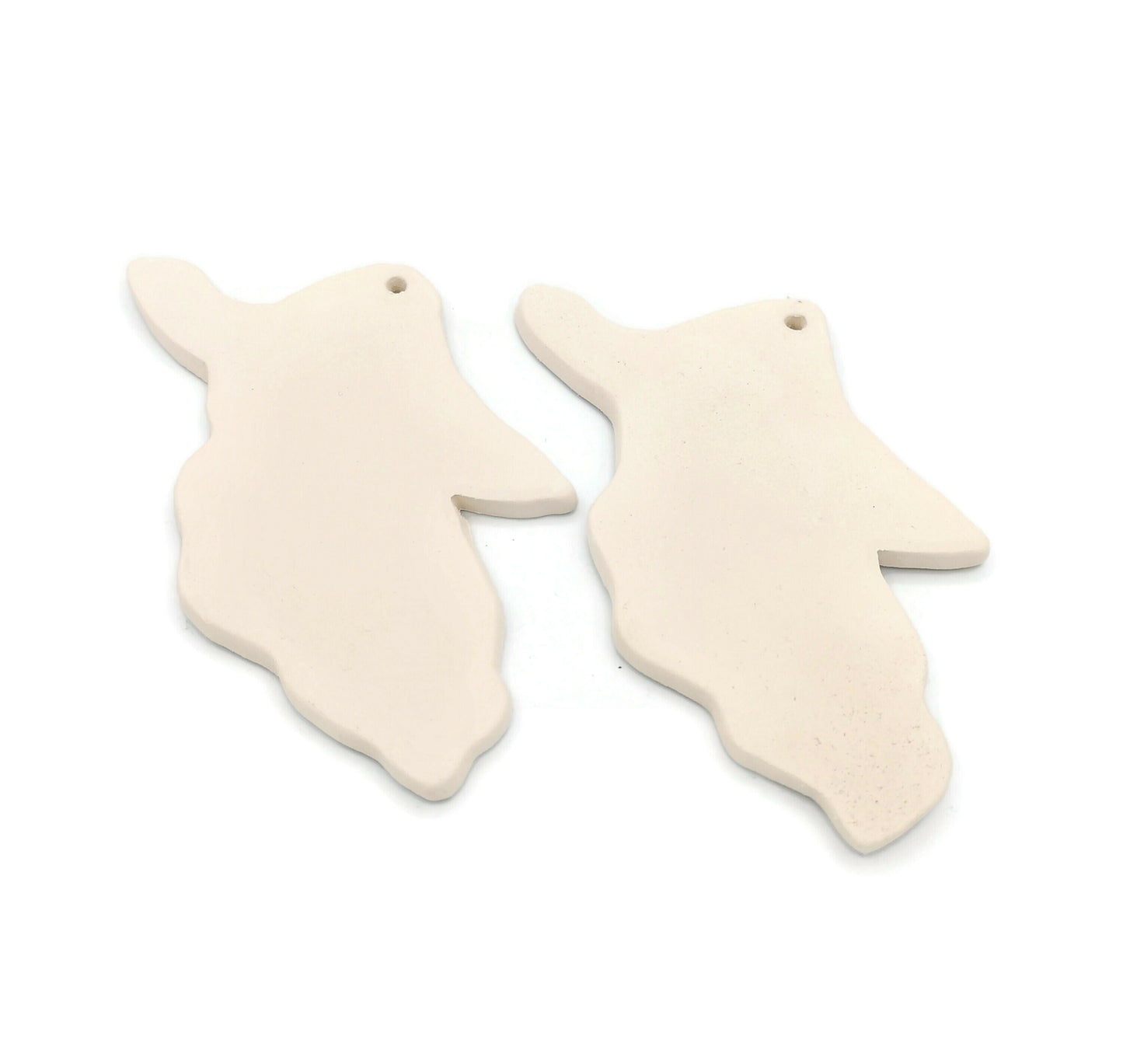 2Pc Handmade Blank Ghost Ceramic Bisque DIY Halloween Home Decor Tree Ornaments - Ceramica Ana Rafael