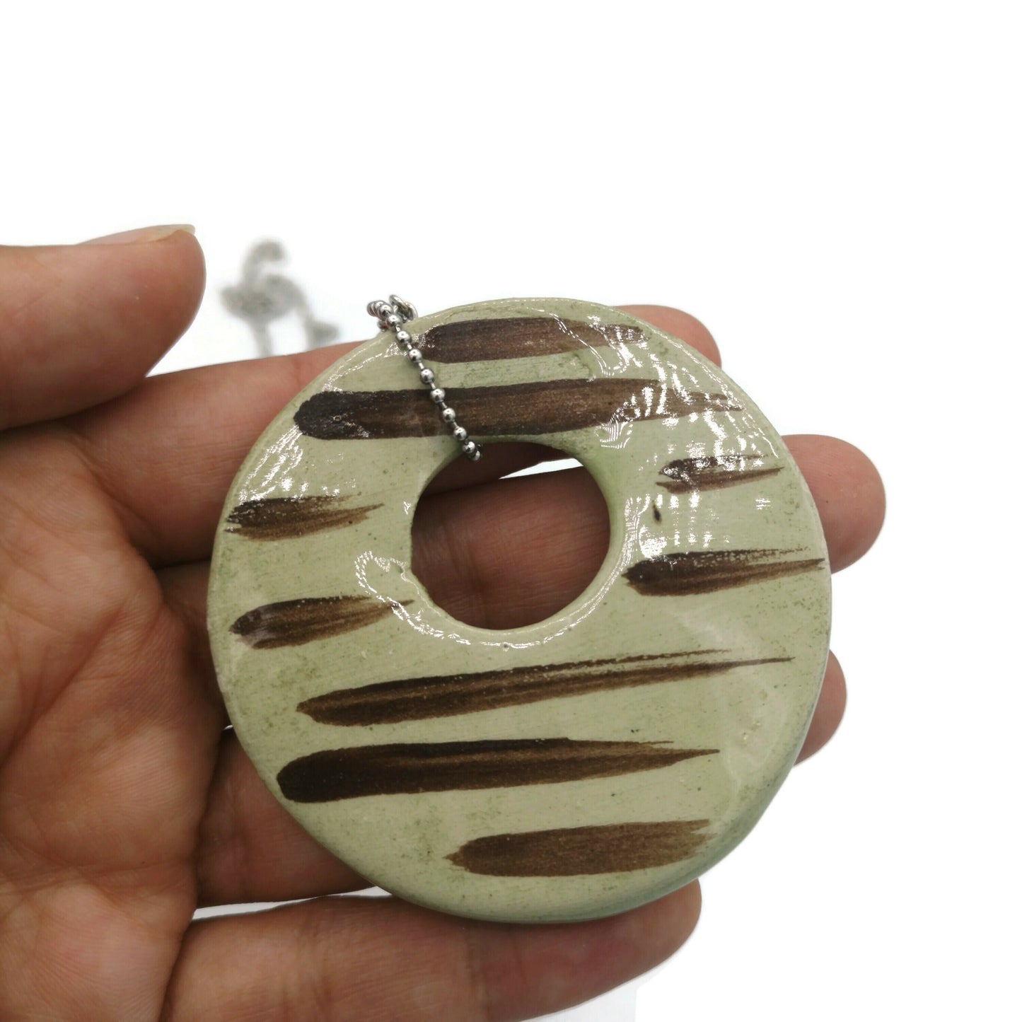 Colgante de collar de declaración extra grande para mujeres, joyería de cerámica regalo del día de las madres, mejores regalos para ella, ideas estéticas de regalos de cumpleaños para mamá