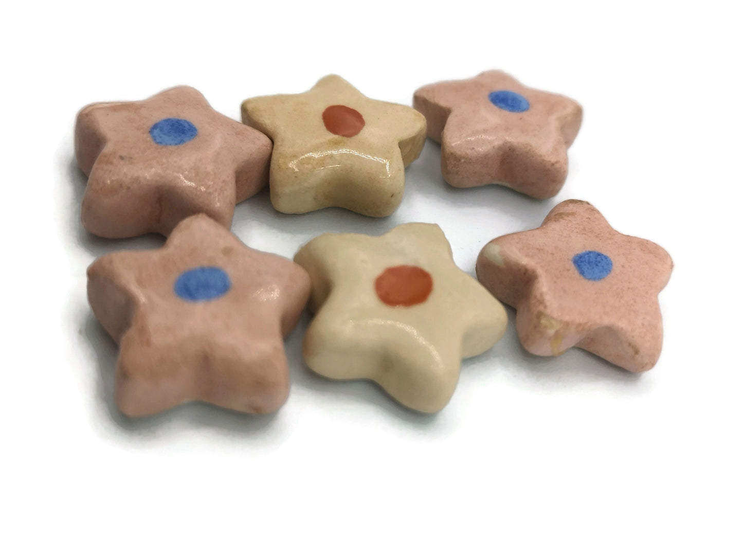 CUTE CABOCHONS, CERAMIC Jewelry Making Set of 6 Assorted 20mm Flatback Cabochon, Clay Beads Without Hole, Unique Gift For Mom - Ceramica Ana Rafael