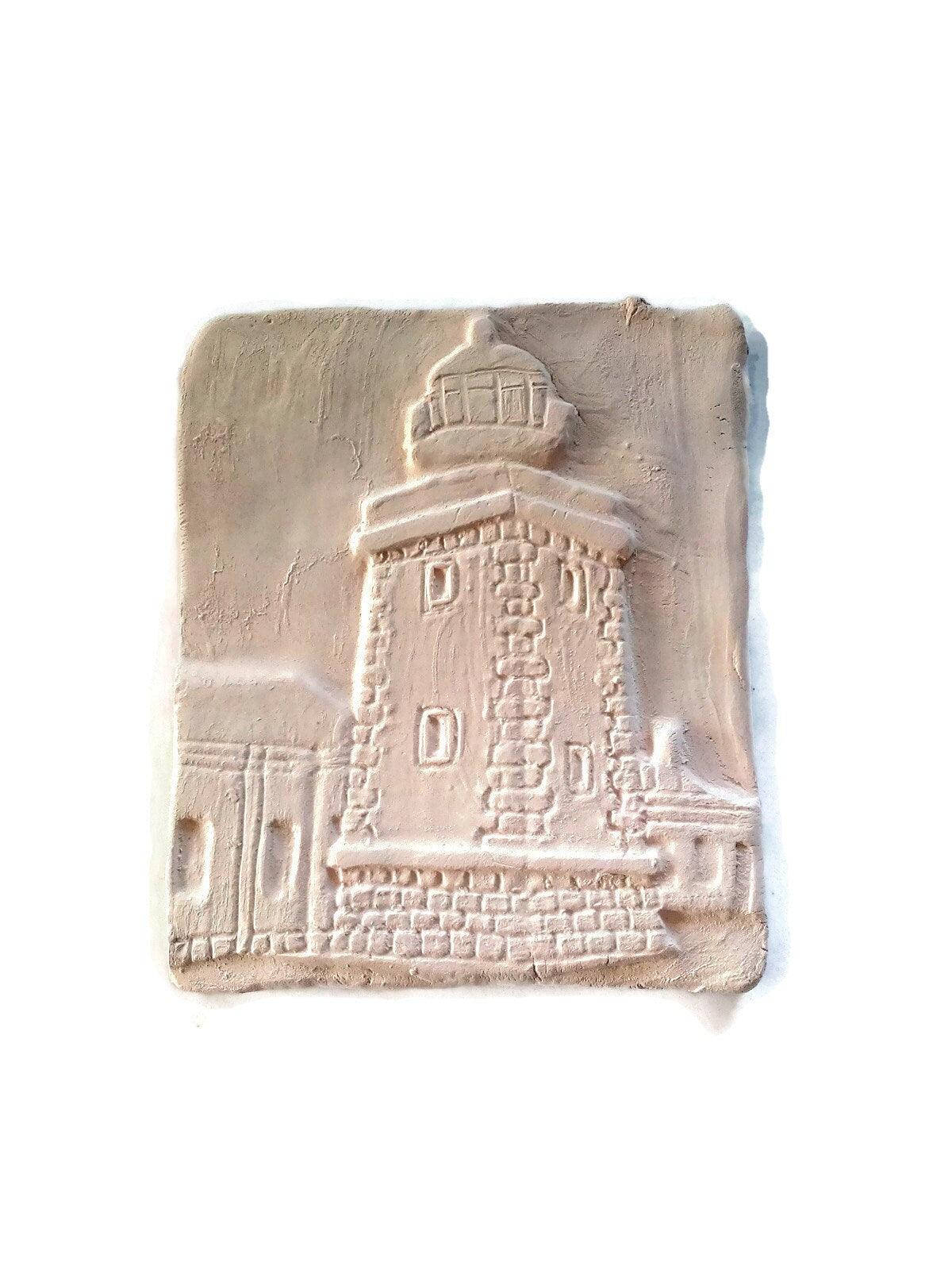 Lighthouse tile for crafts, unpainted ceramic bisque ready to paint, blank tile nautical, DIY gifts for mom, craft supplies for adults, best - Ceramica Ana Rafael