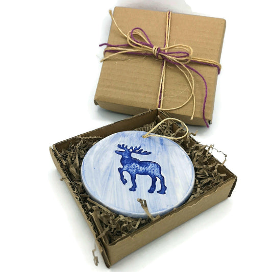 1Pc Handmade Ceramic Reindeer Ornament, Retro Small Wall Hanging, best sellers 2022, Best Gifts For Her, Christmas gift for mom