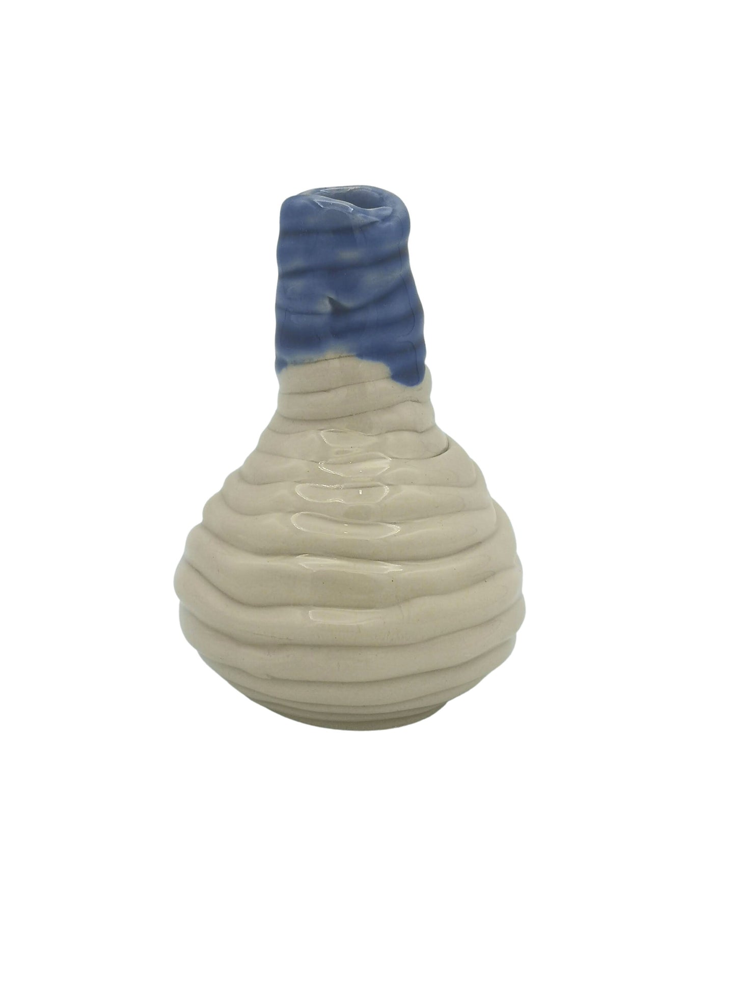 Handmade Ceramic Vase, Abstract Textured Mid Century Moden Sculptural Vase for Flowers, Unique Artisan Office Desk Accessories for Women - Ceramica Ana Rafael