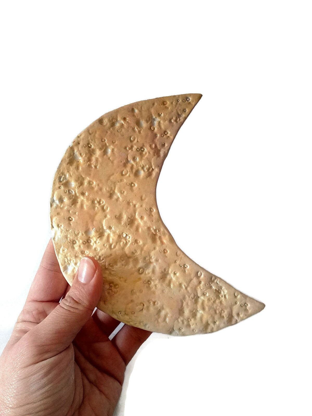 1Pc Handmade Ceramic Moon Wall Hanging, Boho Ceramic Nursery Ornaments - Ceramica Ana Rafael