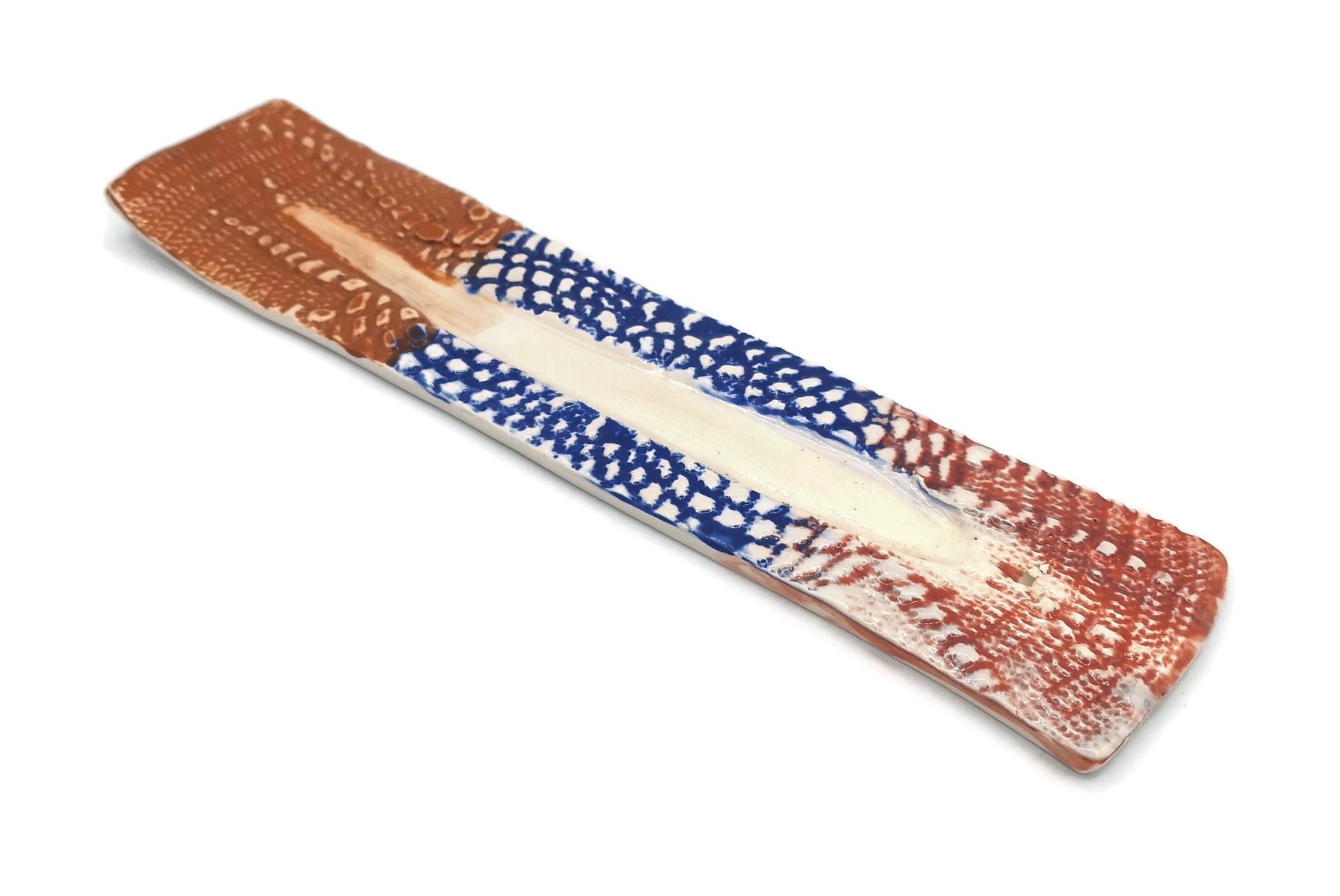 Handmade Ceramic Incense Stick Holder Unique, Contemporary Hand-Painted Pottery Incense Burner And Ash Tray Catcher, Birthday Gift Idea - Ceramica Ana Rafael