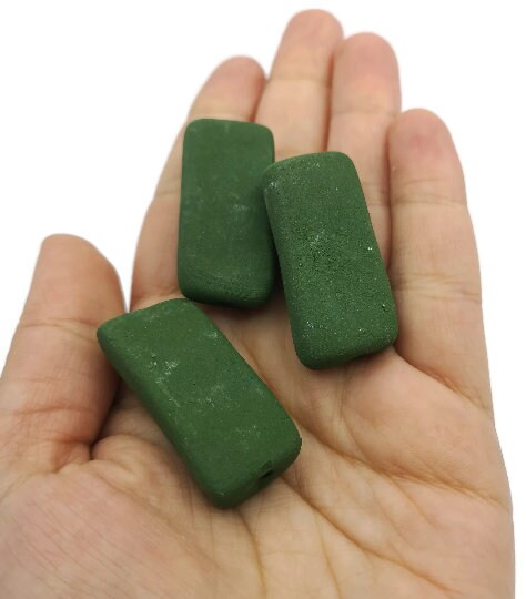 LARGE RECTANGULAR BEADS, Ceramic Beads Matt Set of 3 Tile Beads For Crafting Or Decorating, Jewelry Making Beads - Ceramica Ana Rafael