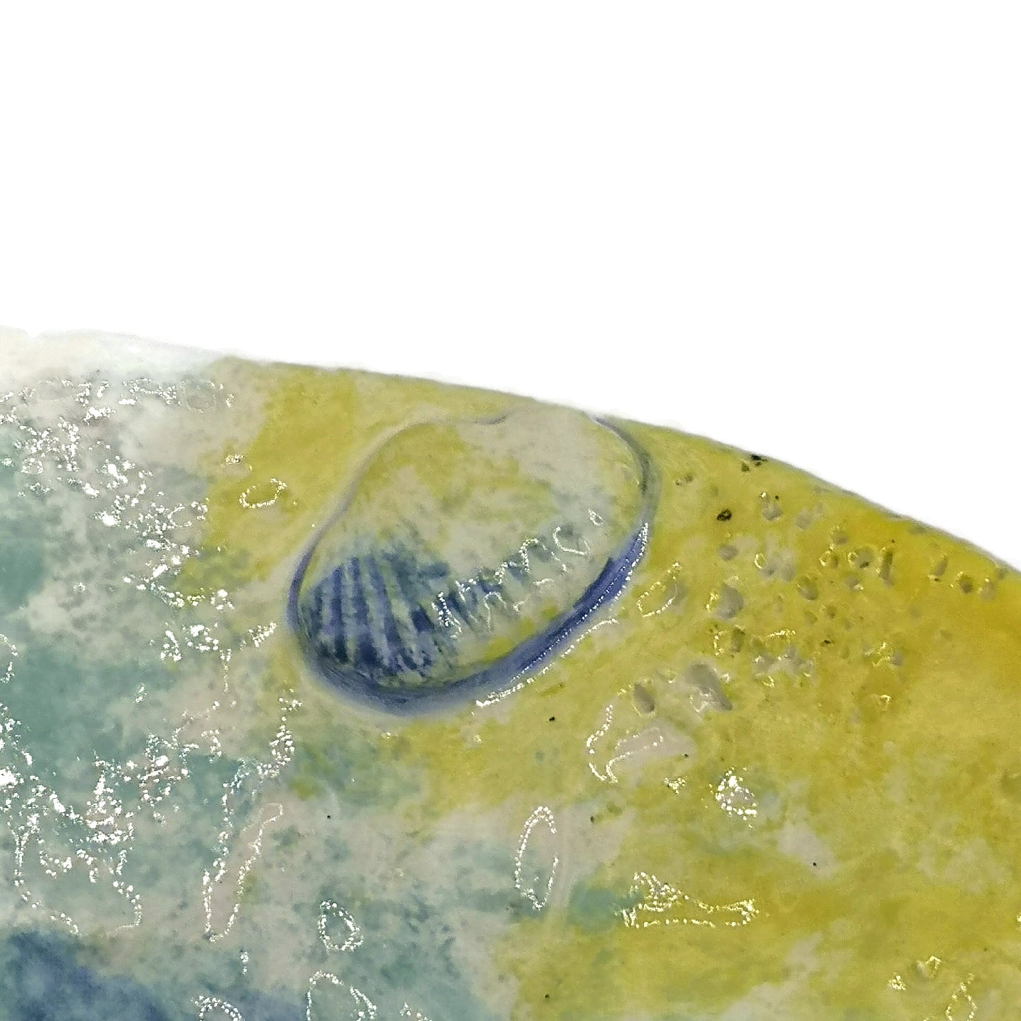 Decorative Bowl, Hand Painted Key Bowl Beach Themed Decor, Handmade Ceramic Bowl, Boho Bathroom Decor, Large Centerpiece Bowl - Ceramica Ana Rafael